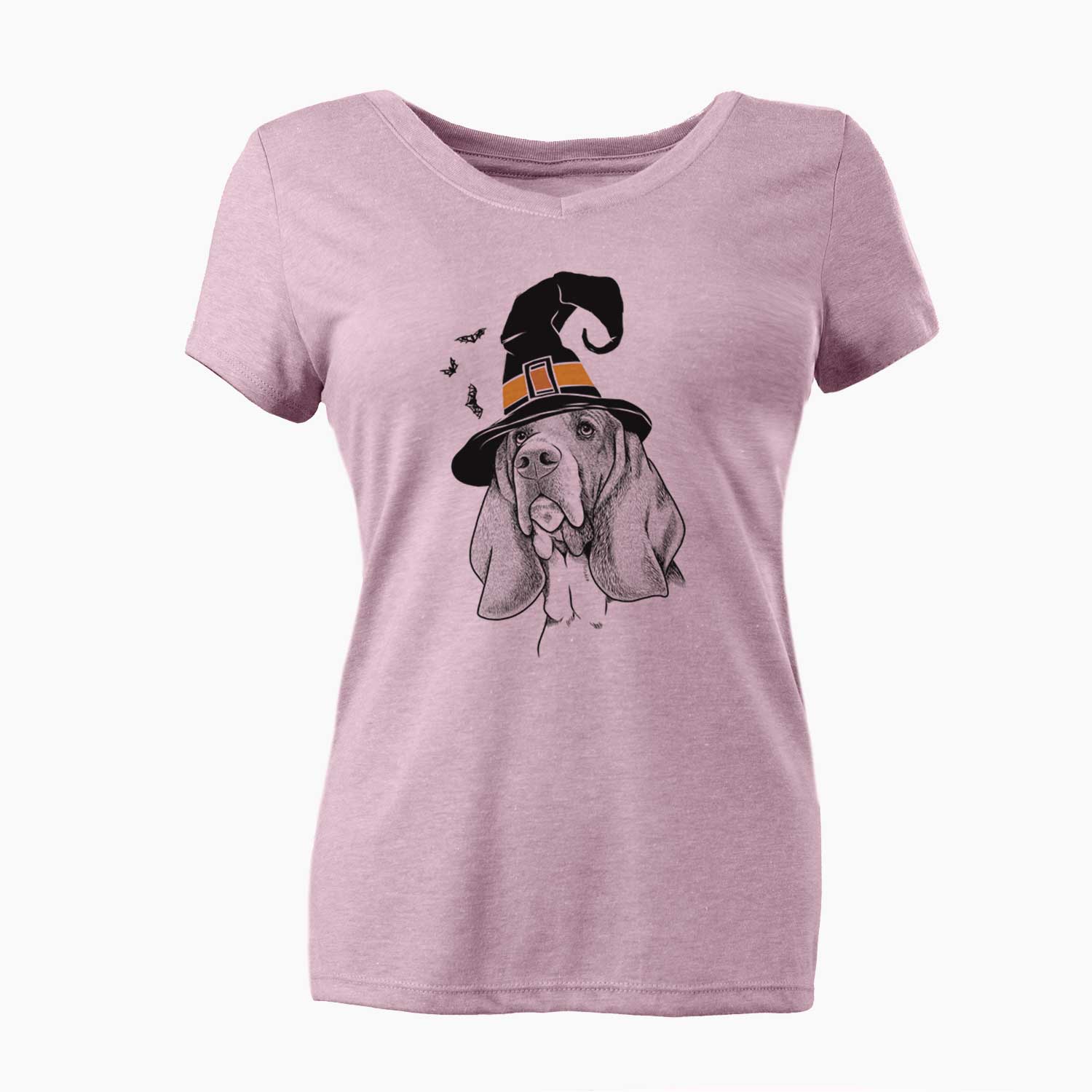 Witch Cooper the Basset Hound - Women's V-neck Shirt