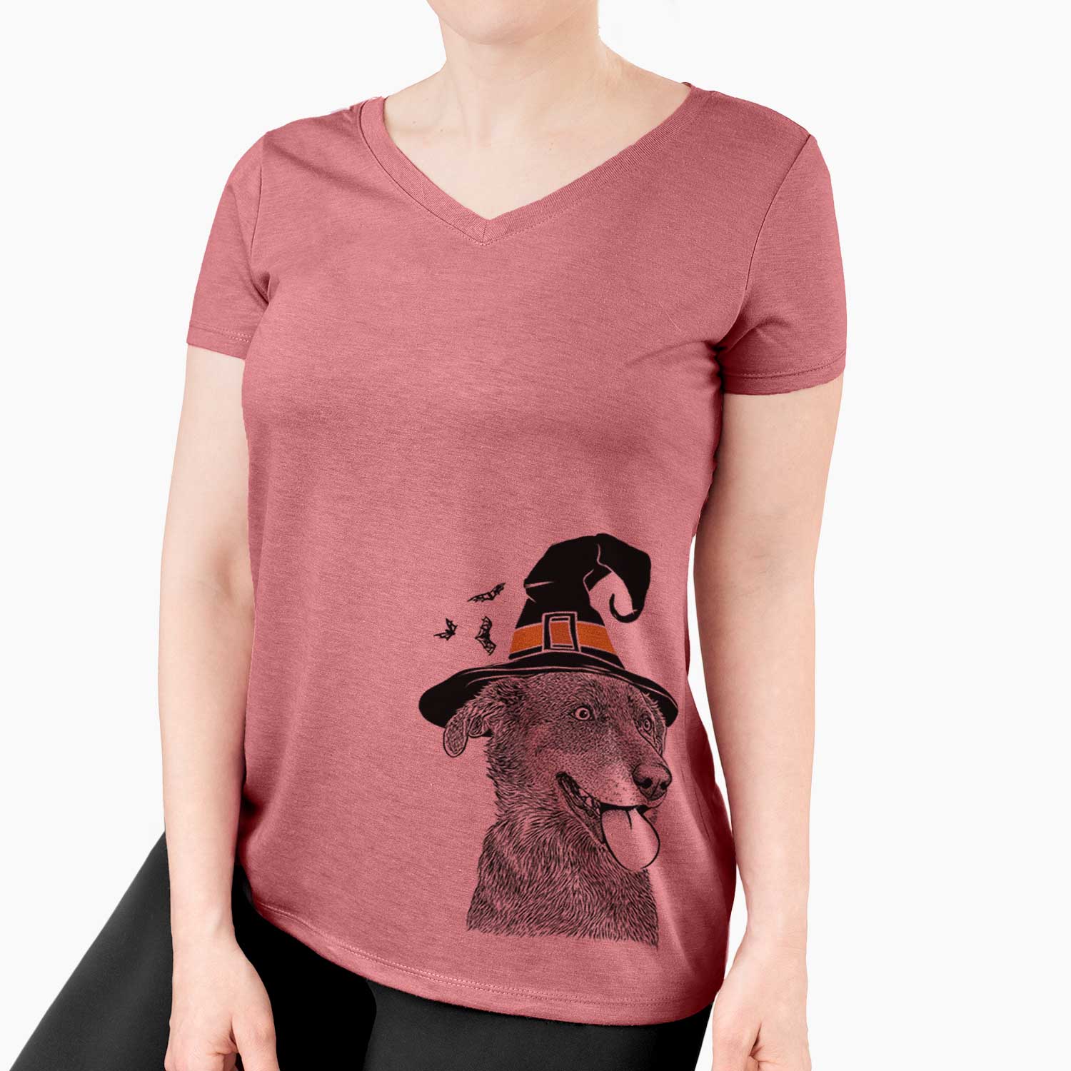 Witch Daisy the Australian Shepherd Mix - Women's V-neck Shirt