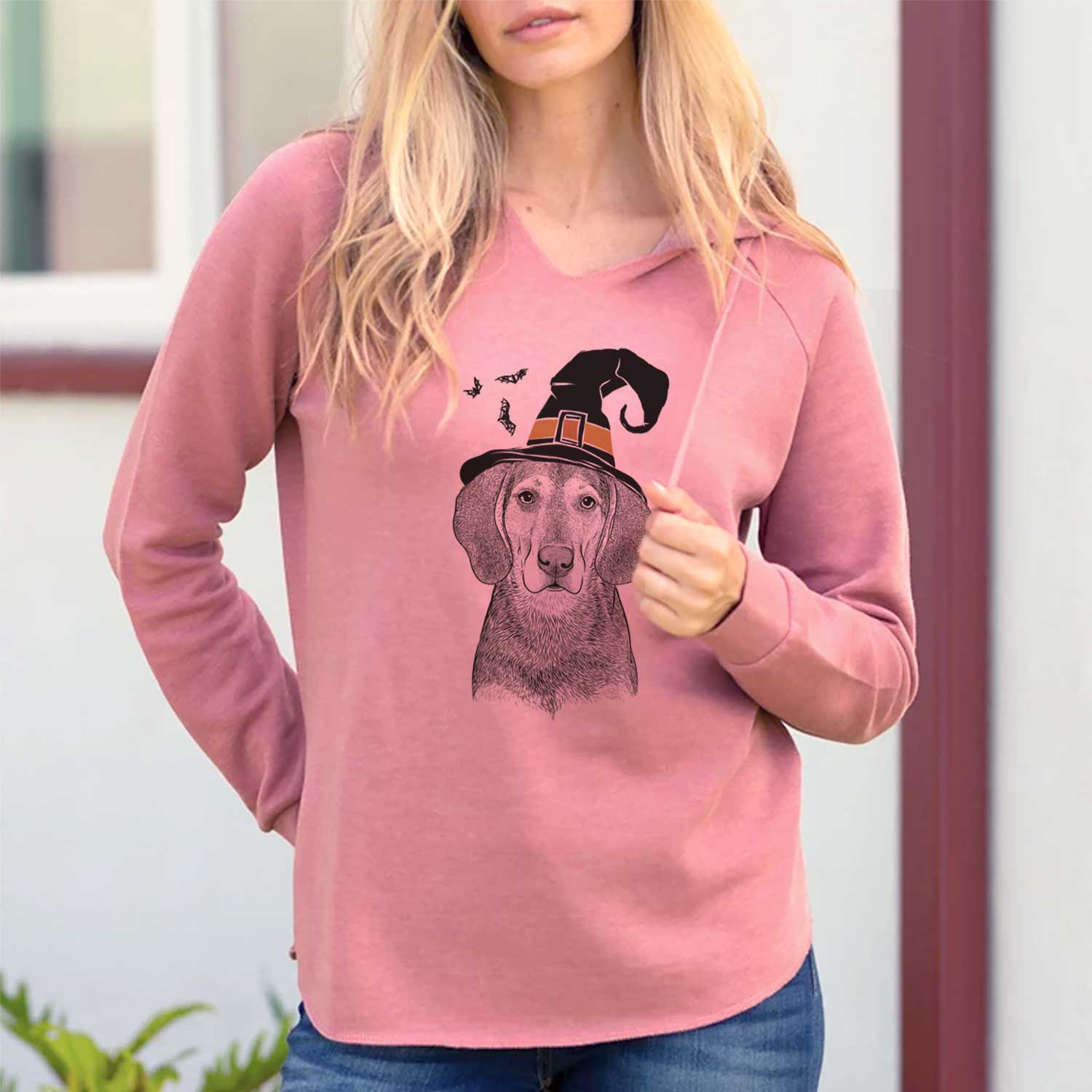 Witch Daisy the Hound Mix - Cali Wave Hooded Sweatshirt