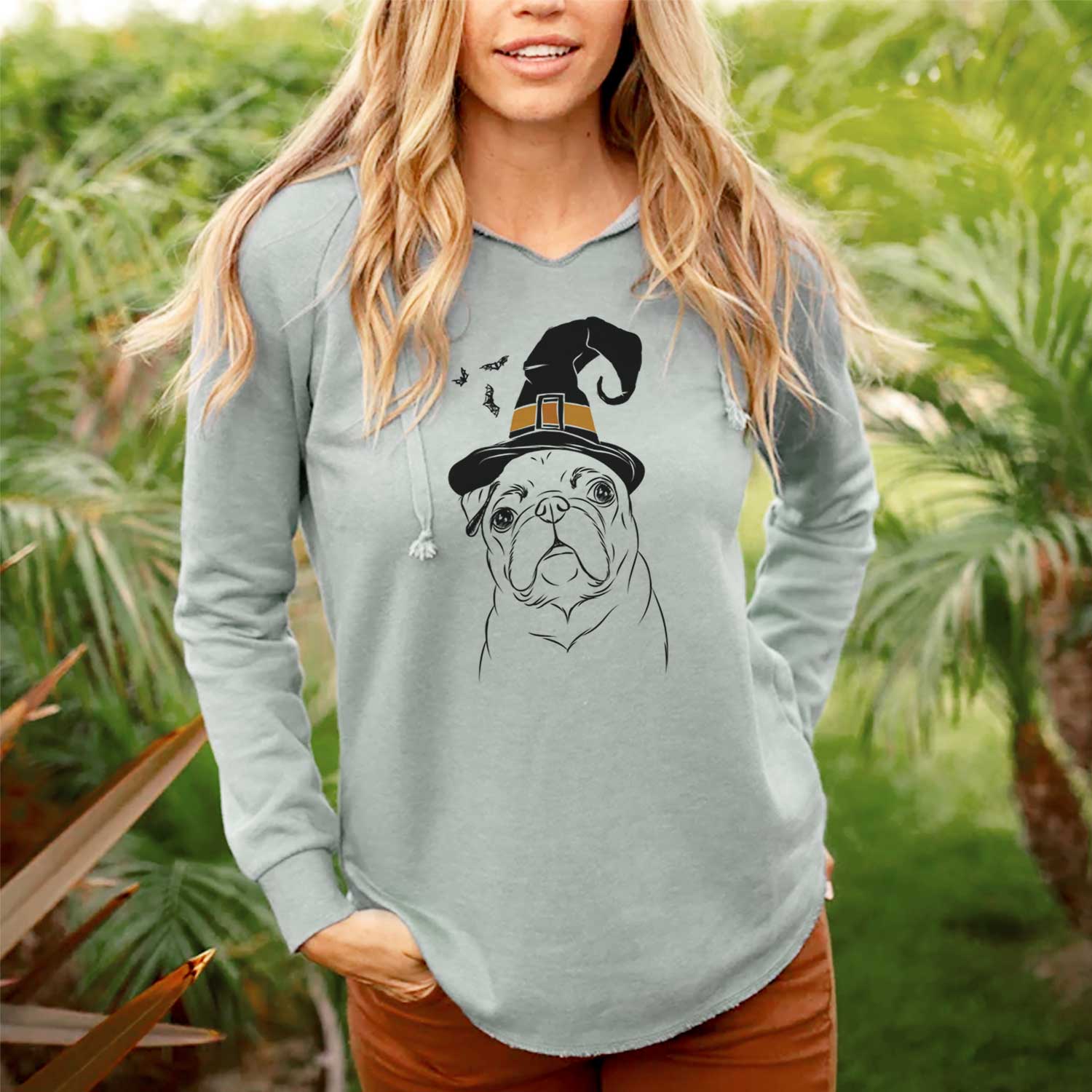 Witch Darling Chloe the Pug - Cali Wave Hooded Sweatshirt