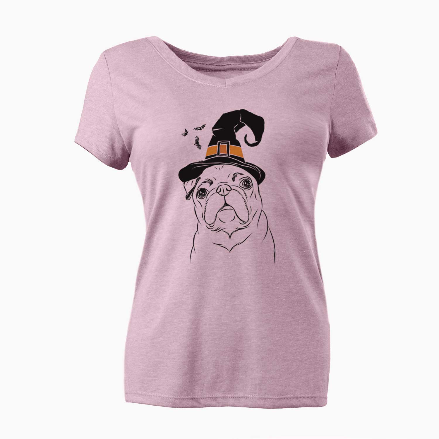 Witch Darling Chloe the Pug - Women's V-neck Shirt
