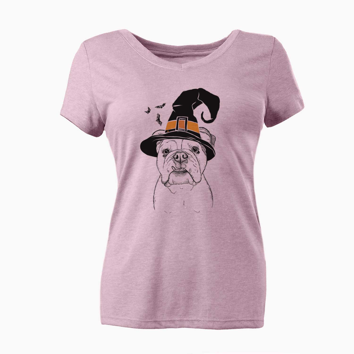 Witch Dazy the English Bulldog - Women's V-neck Shirt