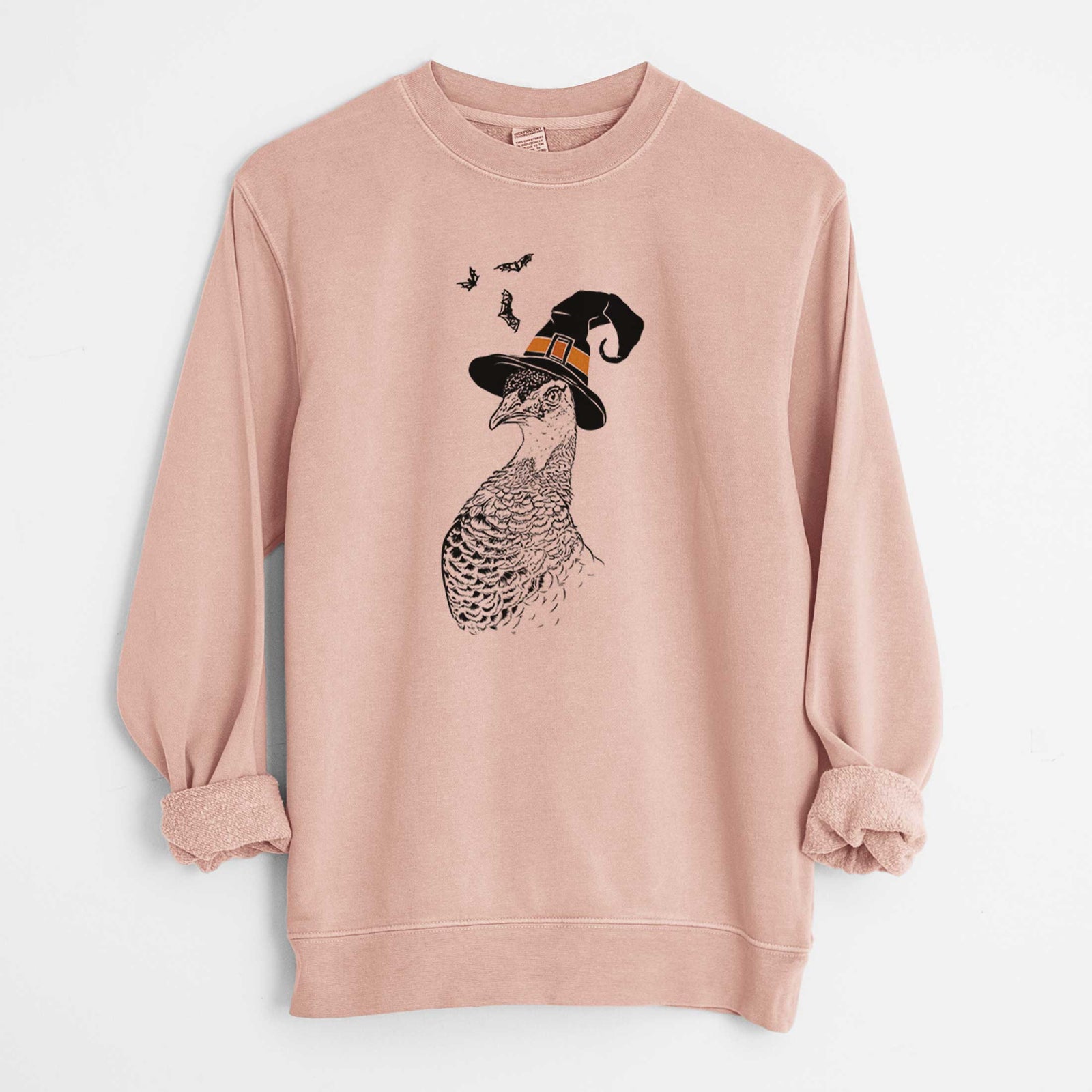 Witch Dee the Peahen - Unisex Pigment Dyed Crew Sweatshirt