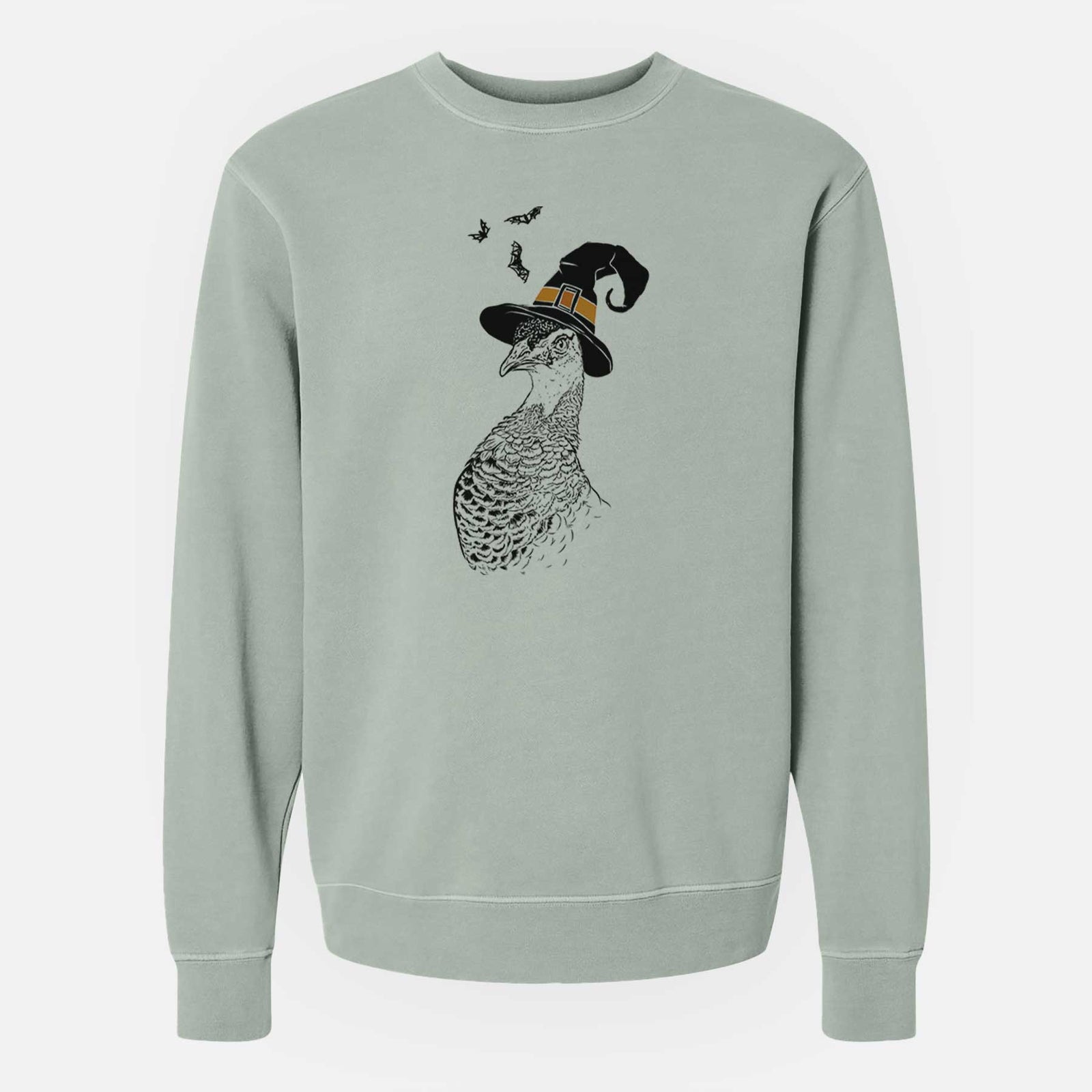 Witch Dee the Peahen - Unisex Pigment Dyed Crew Sweatshirt