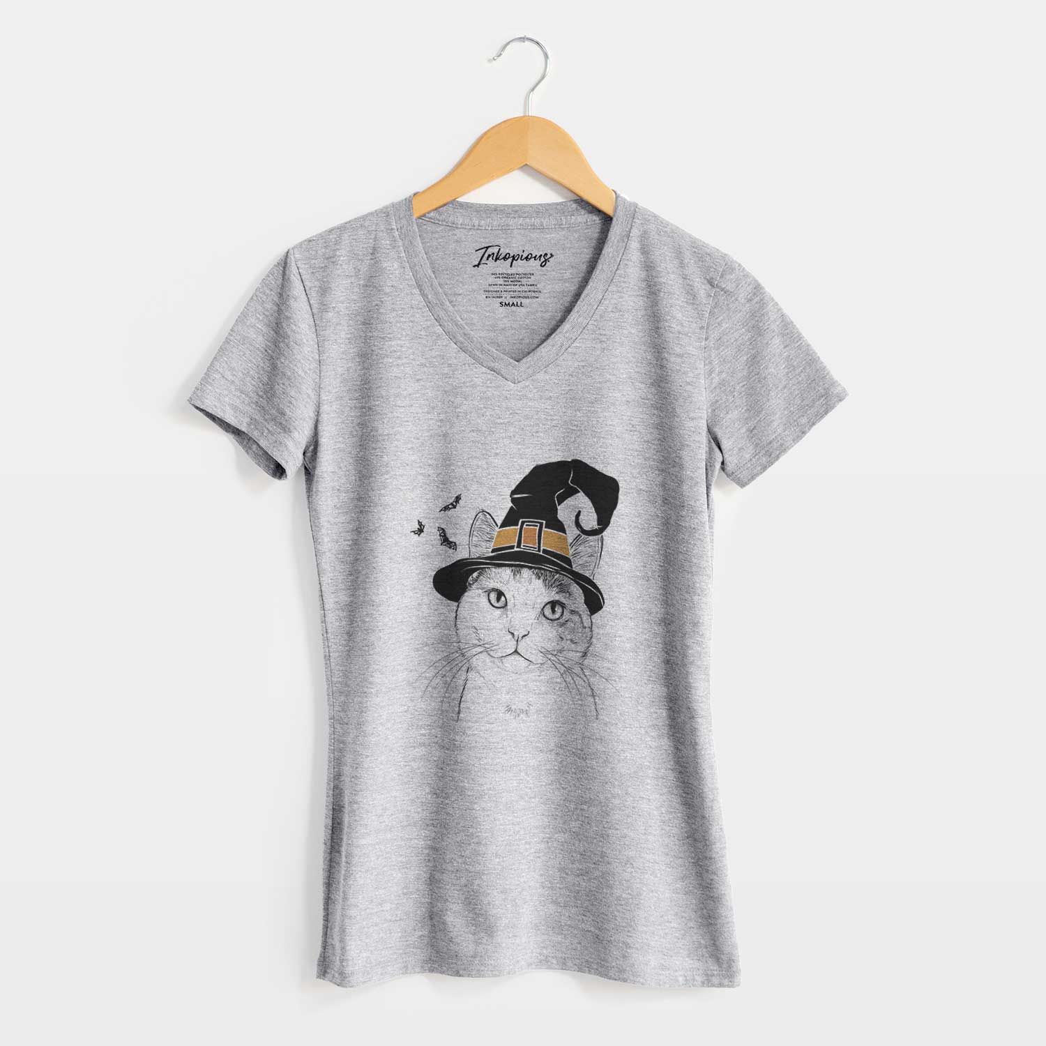 Witch Denver the Calico Cat - Women's V-neck Shirt