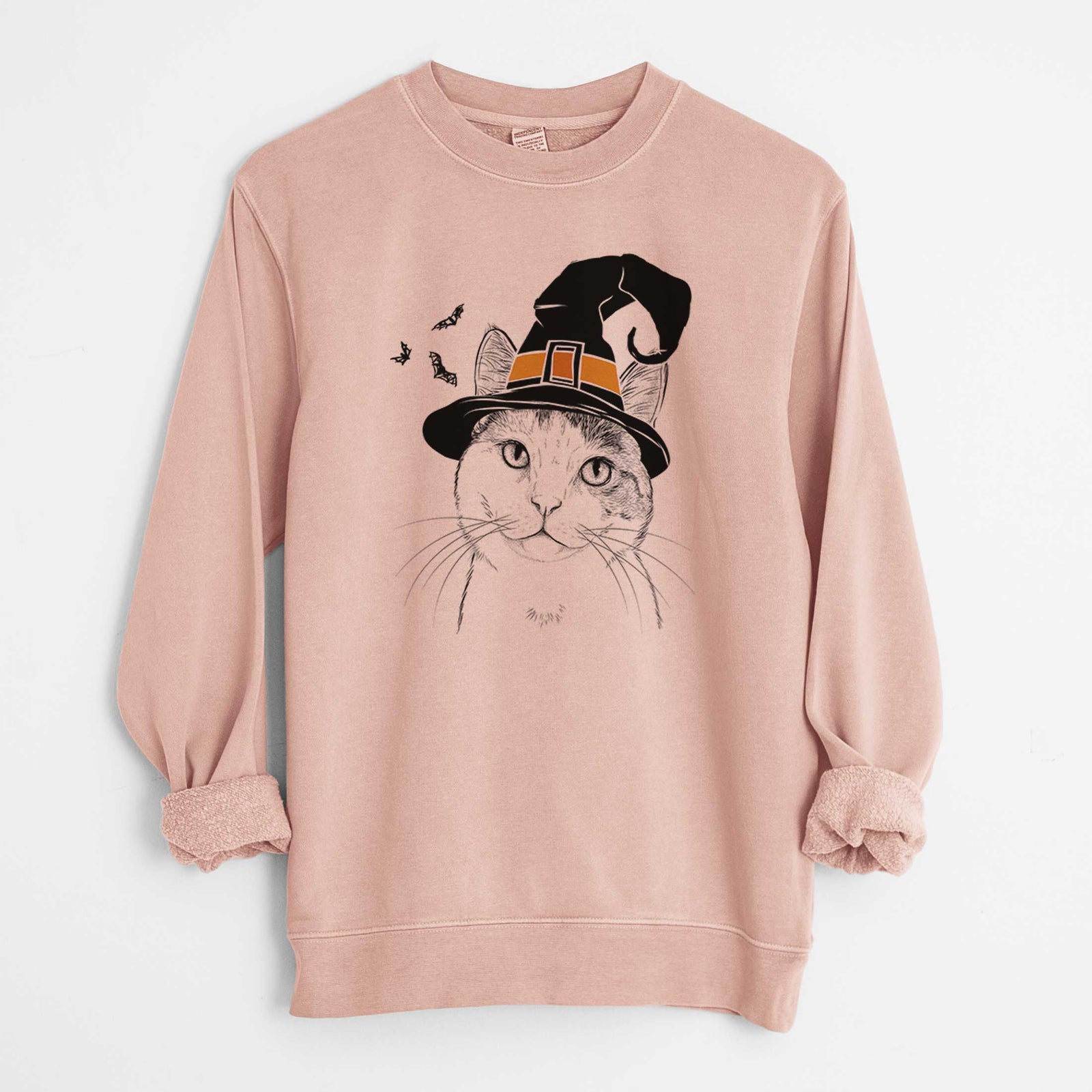 Witch Denver the Calico Cat - Unisex Pigment Dyed Crew Sweatshirt