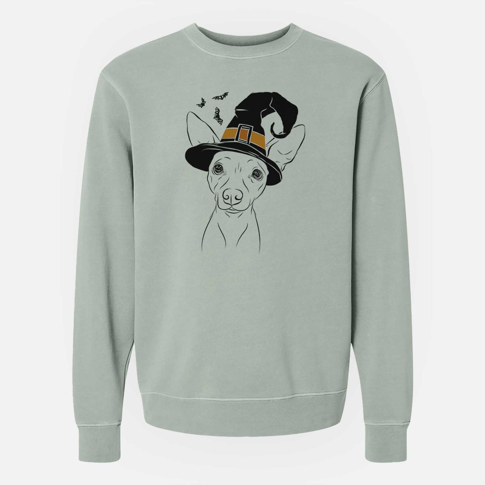 Witch Desi the American Hairless Terrier - Unisex Pigment Dyed Crew Sweatshirt