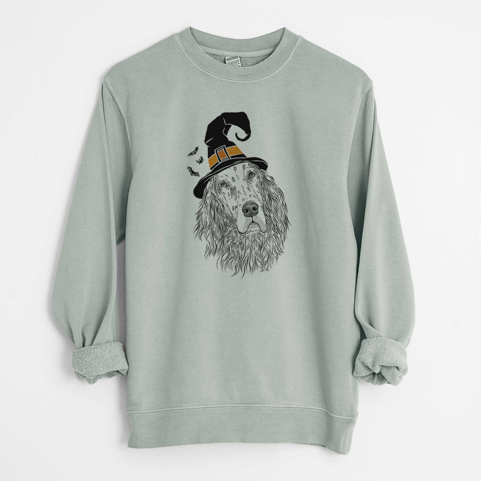 Witch Dexter the English Setter - Unisex Pigment Dyed Crew Sweatshirt