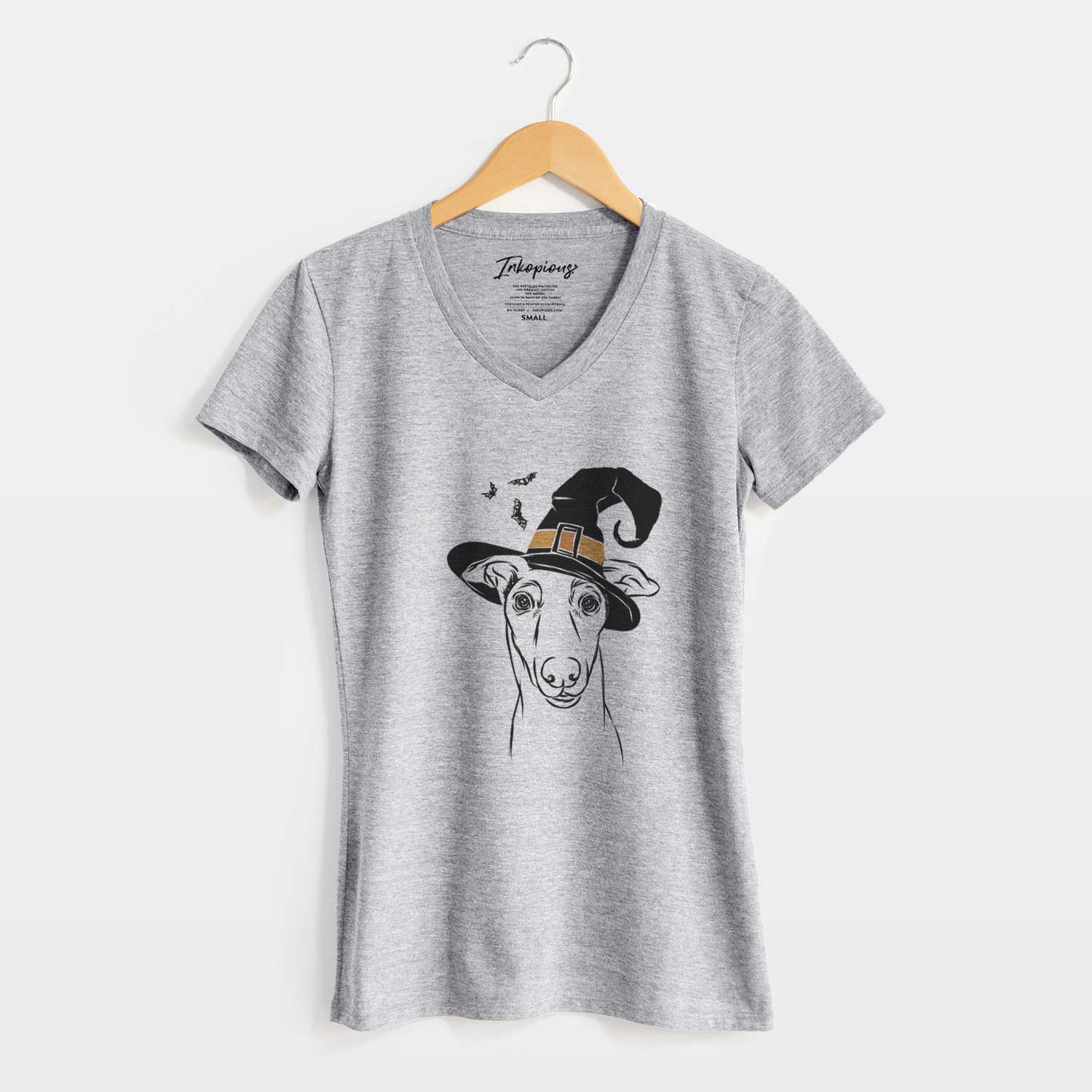 Witch Diva the Greyhound - Women's V-neck Shirt