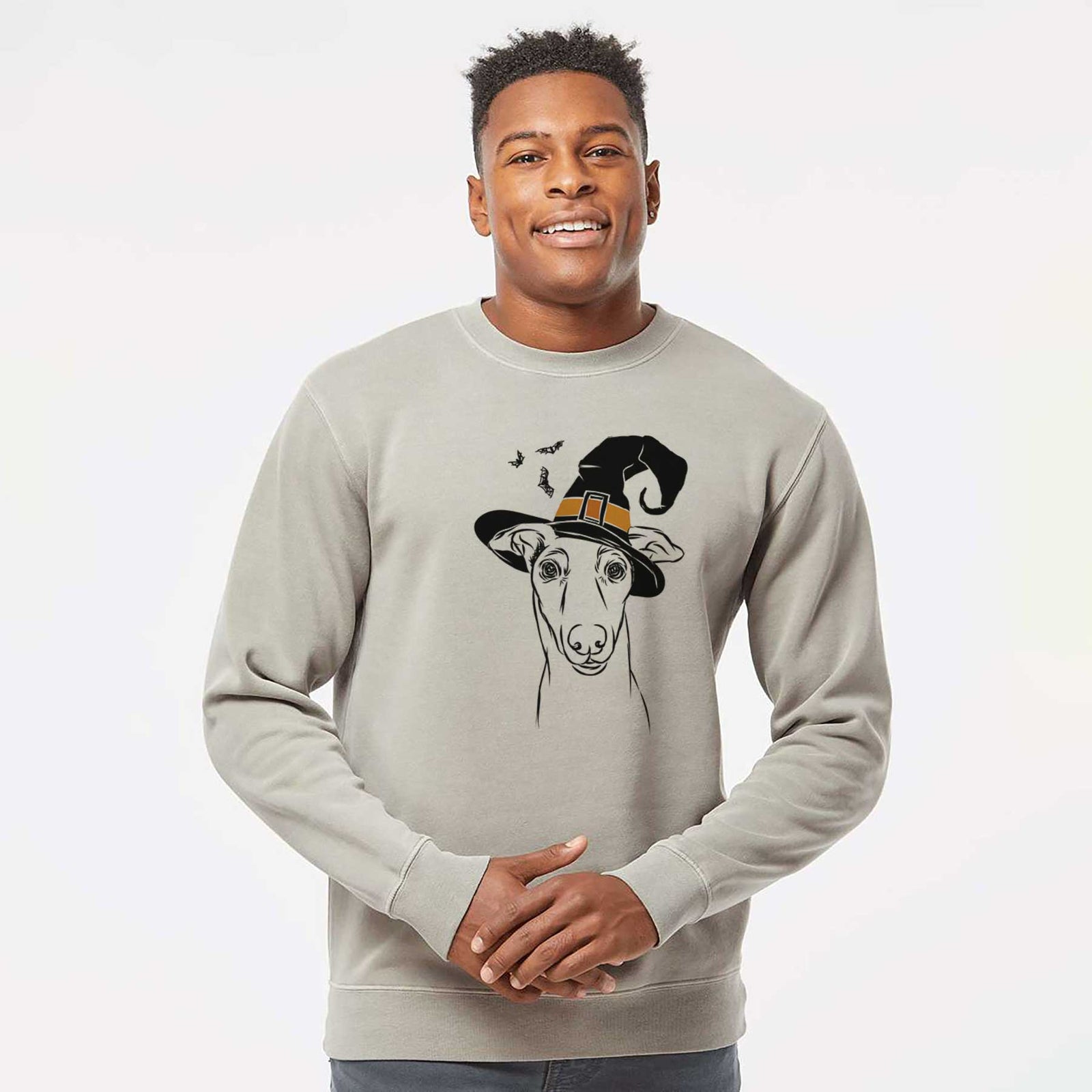 Witch Diva the Greyhound - Unisex Pigment Dyed Crew Sweatshirt