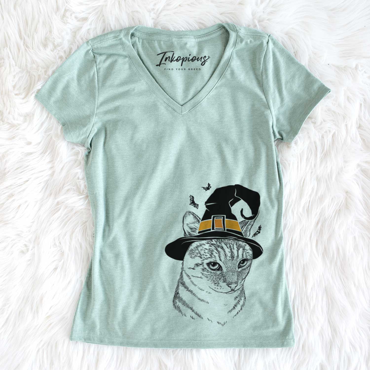 Witch Dora the Tabby Cat - Women's V-neck Shirt