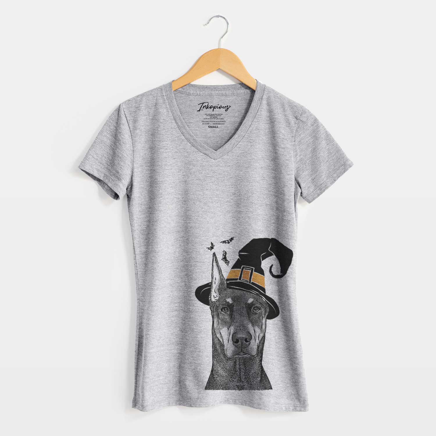 Witch Drake the Doberman Pinscher - Women's V-neck Shirt