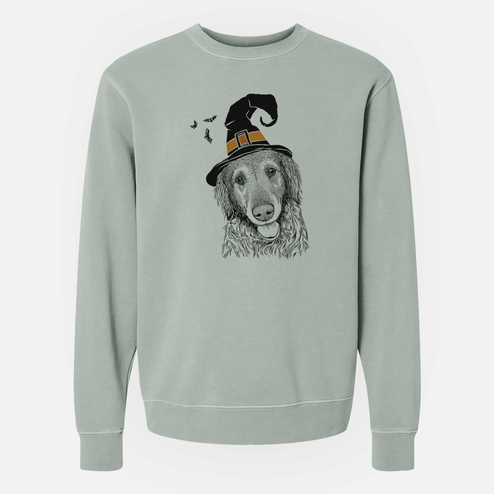 Witch Duncan the Golden Retriever - Unisex Pigment Dyed Crew Sweatshirt