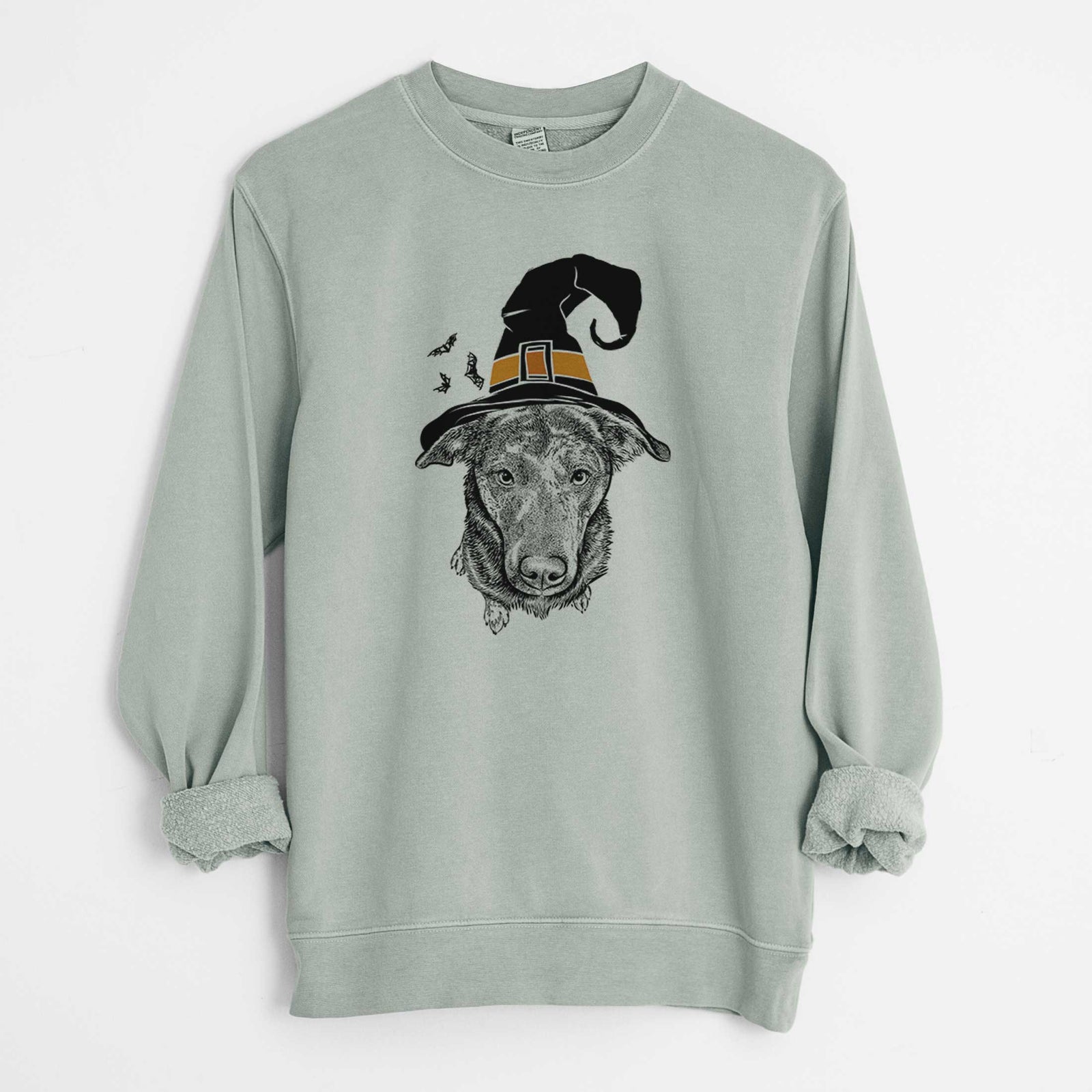 Witch Echo the Pitbull Beagle Mix - Unisex Pigment Dyed Crew Sweatshirt