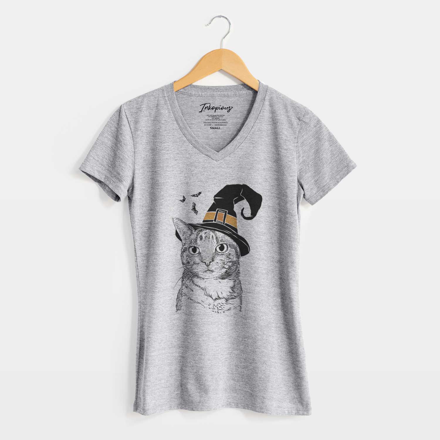 Witch Eleanor the Domestic Shorthair Cat - Women's V-neck Shirt