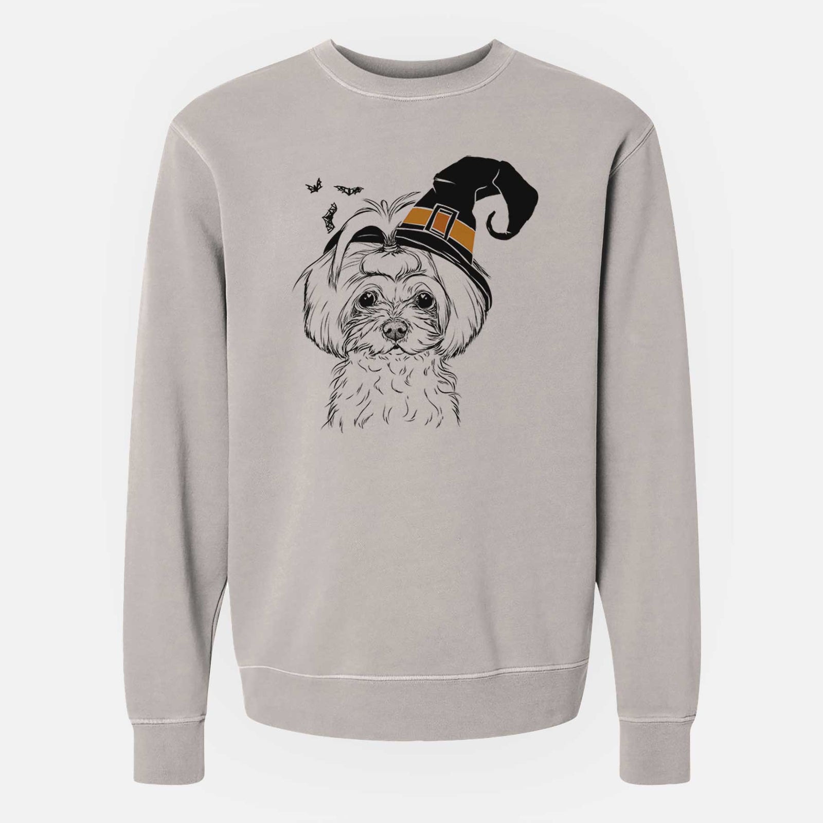Witch Ellie the Maltese - Unisex Pigment Dyed Crew Sweatshirt