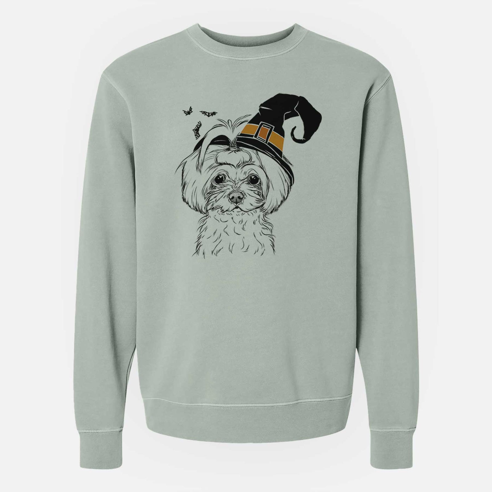 Witch Ellie the Maltese - Unisex Pigment Dyed Crew Sweatshirt