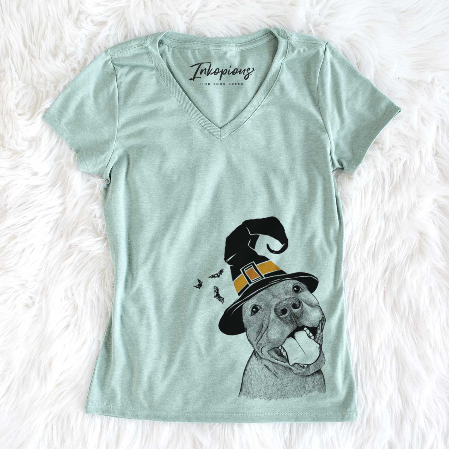 Witch Eloise the Pitbull Mix - Women's V-neck Shirt