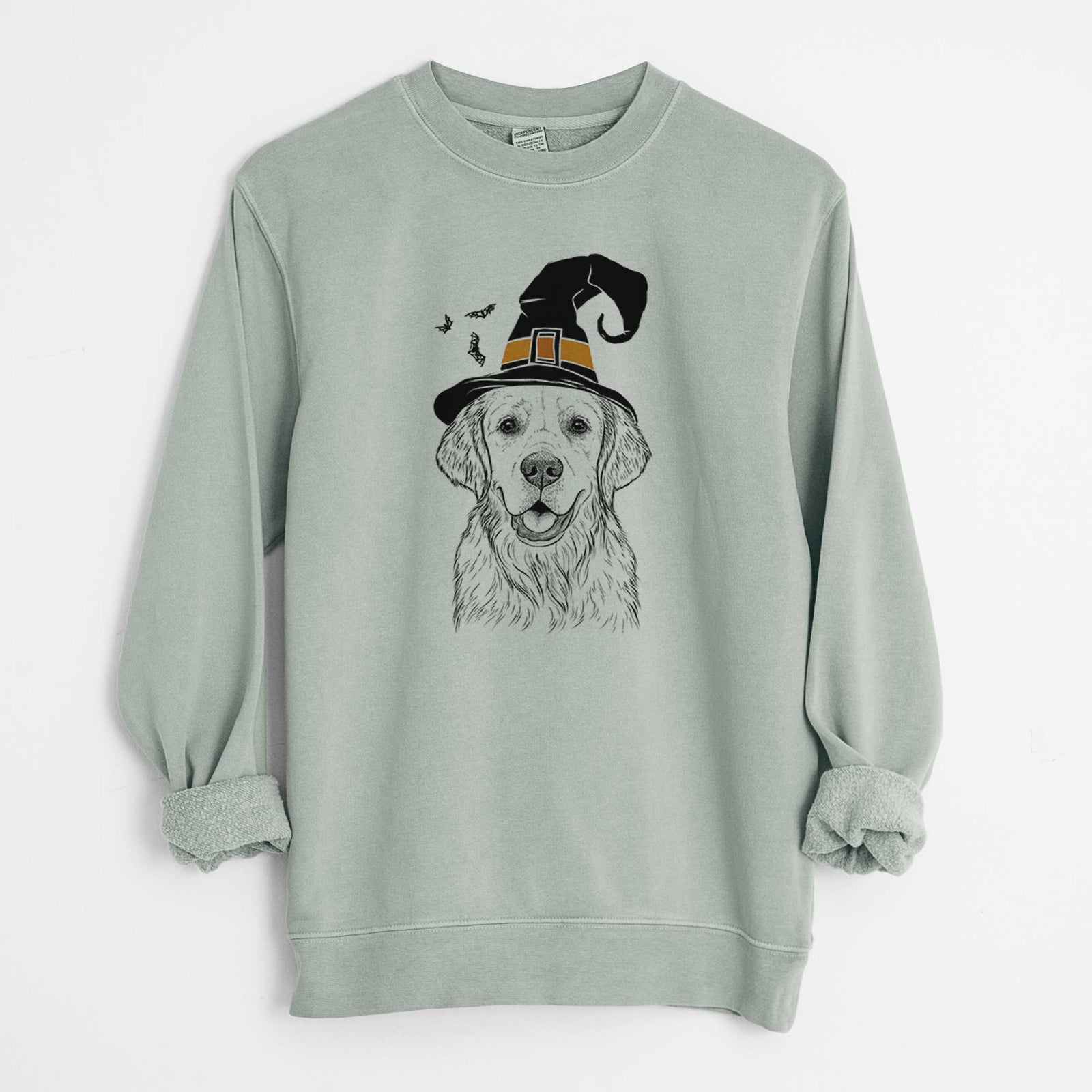 Witch Emma the Golden Retriever - Unisex Pigment Dyed Crew Sweatshirt