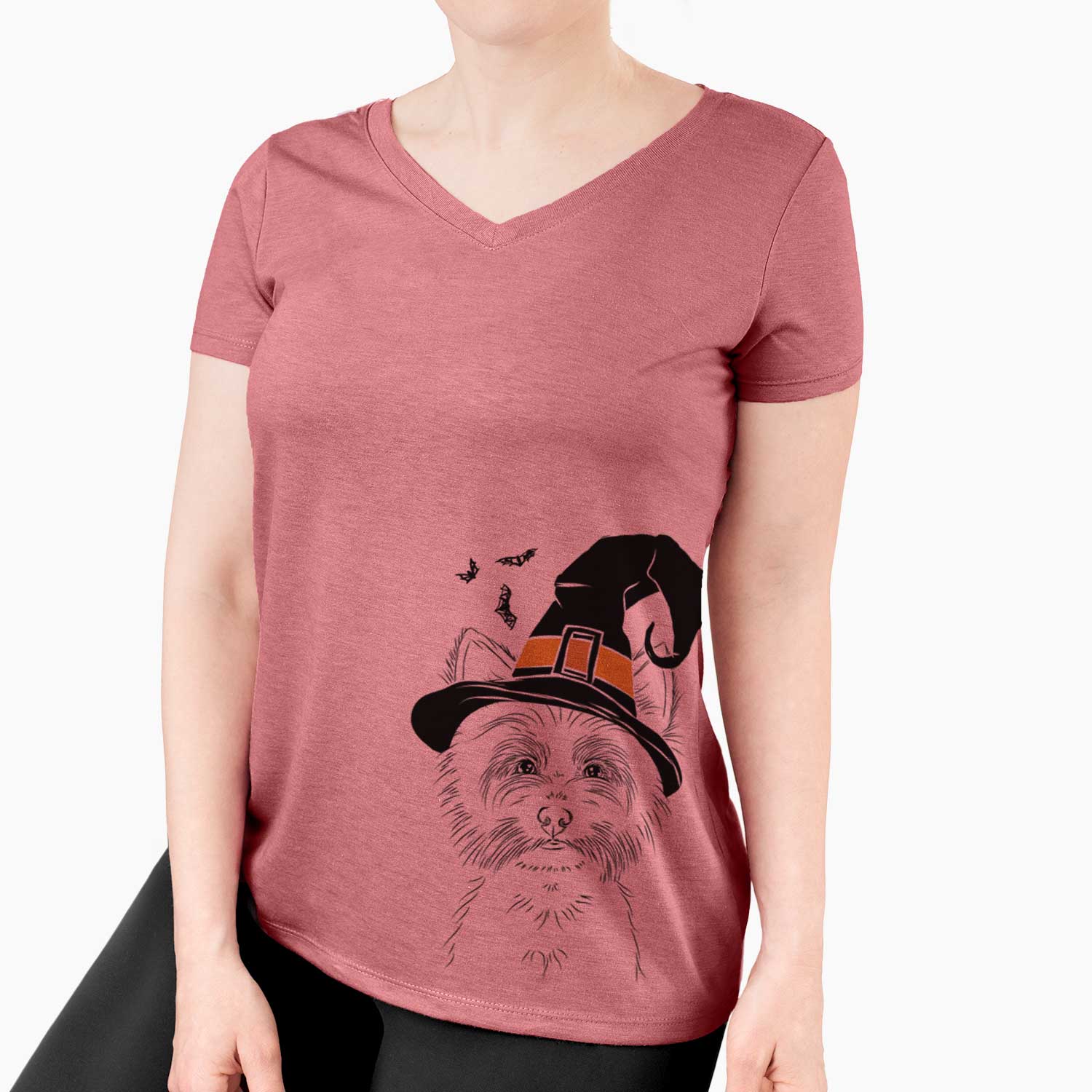 Witch Farva the Yorkshire Terrier - Women's V-neck Shirt