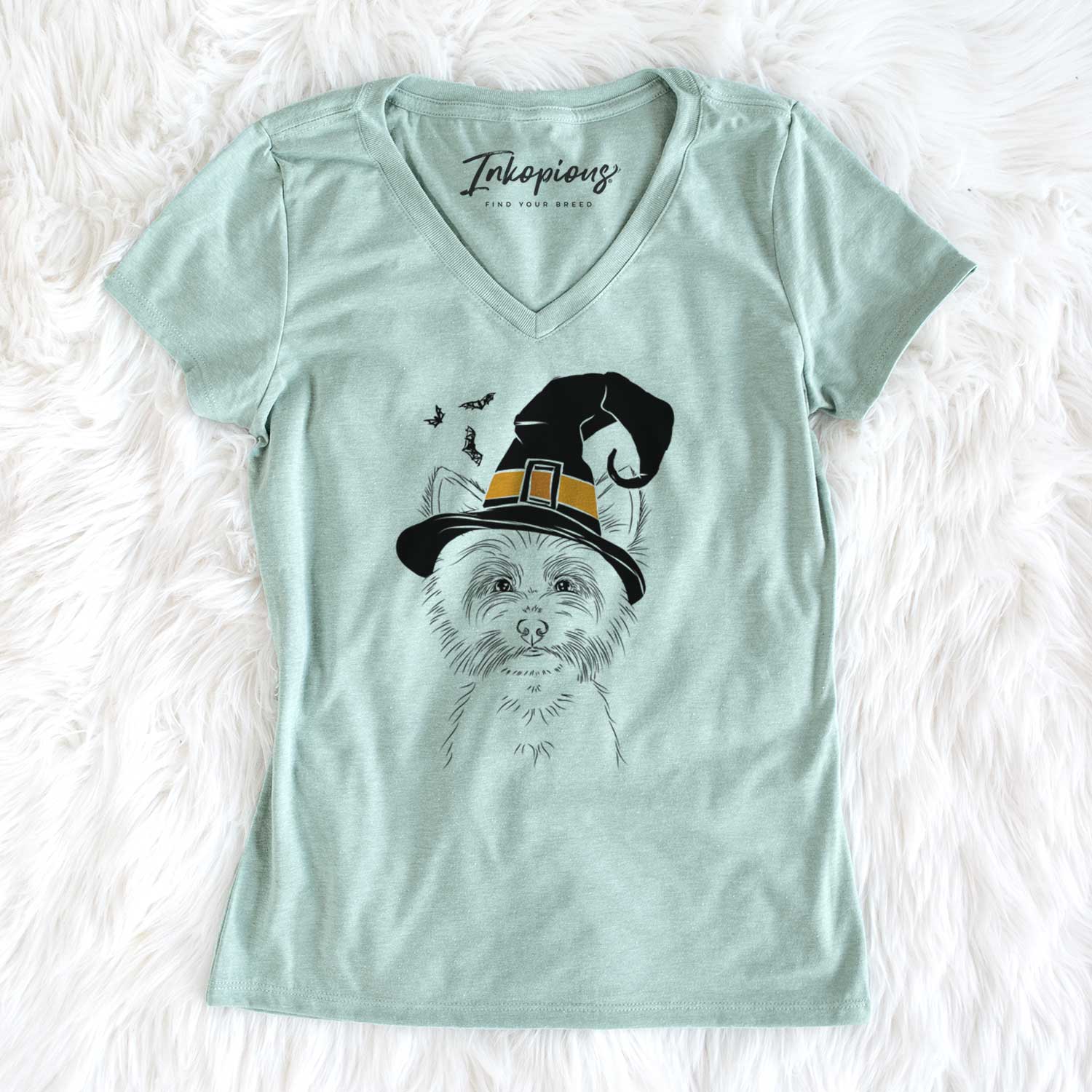 Witch Farva the Yorkshire Terrier - Women's V-neck Shirt