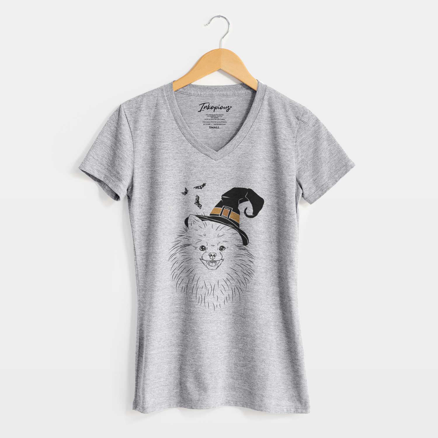 Witch Finn the Pomeranian - Women's V-neck Shirt