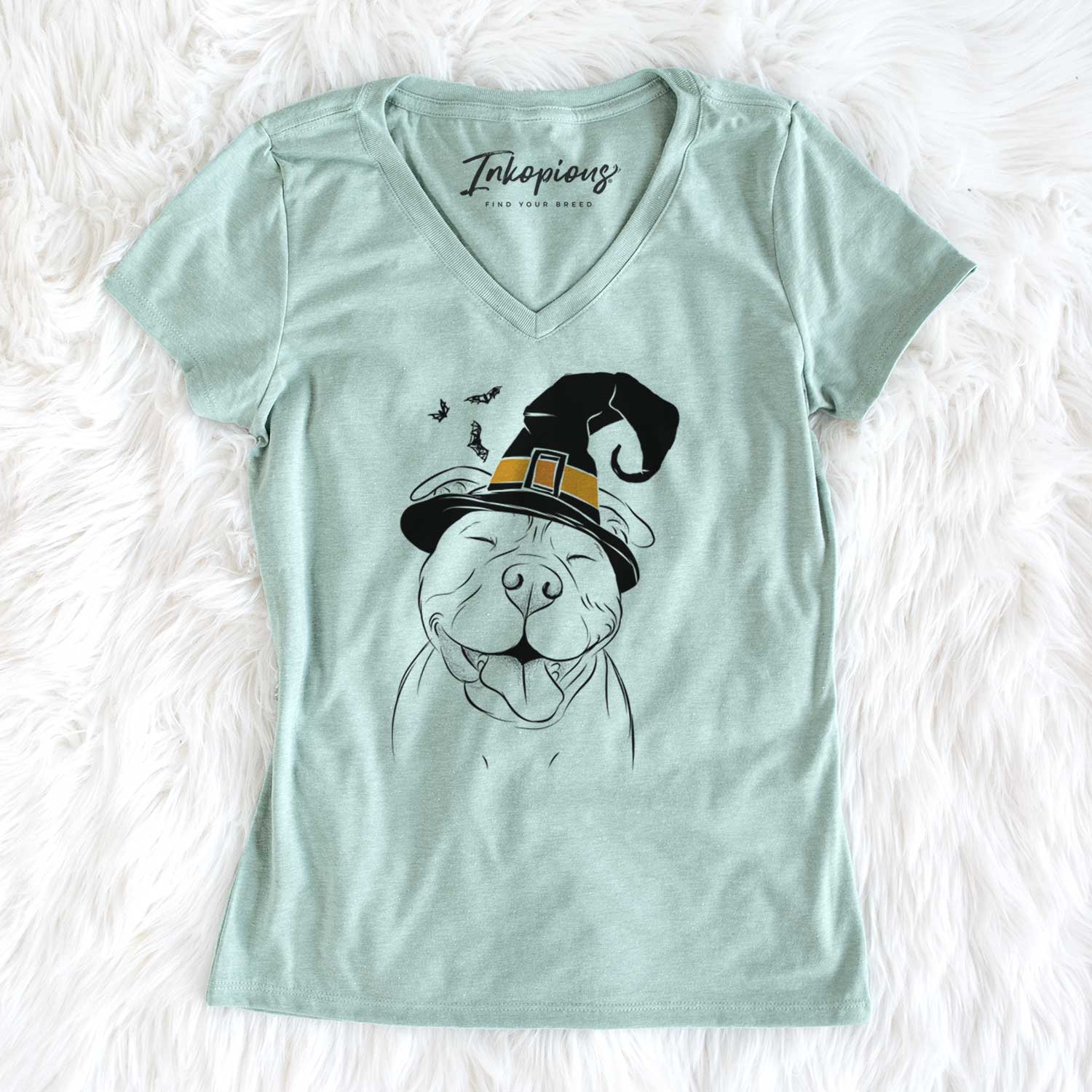 Witch Floki the American Bully - Women's V-neck Shirt