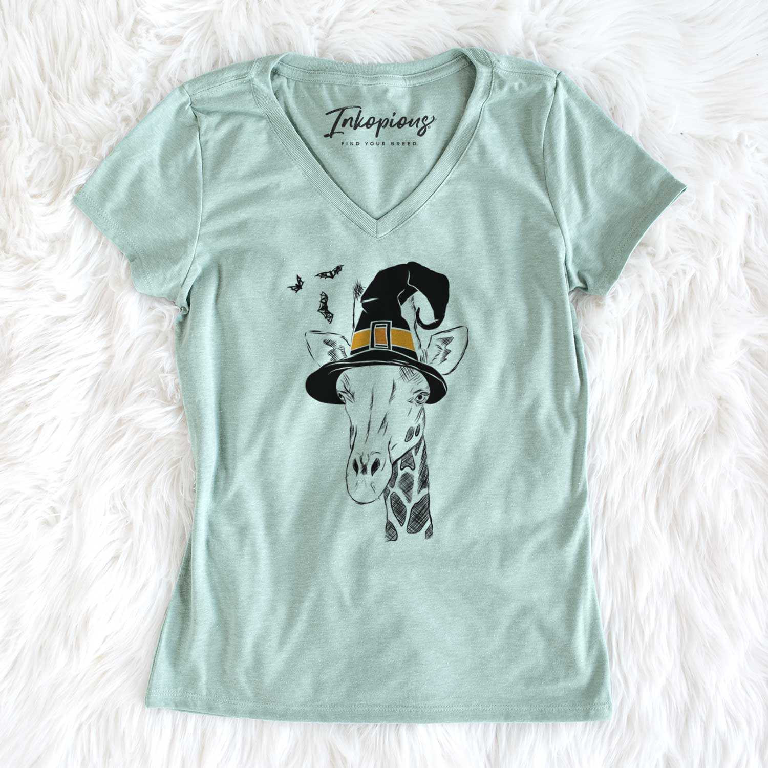 Witch Geoffrey the Giraffe - Women's V-neck Shirt