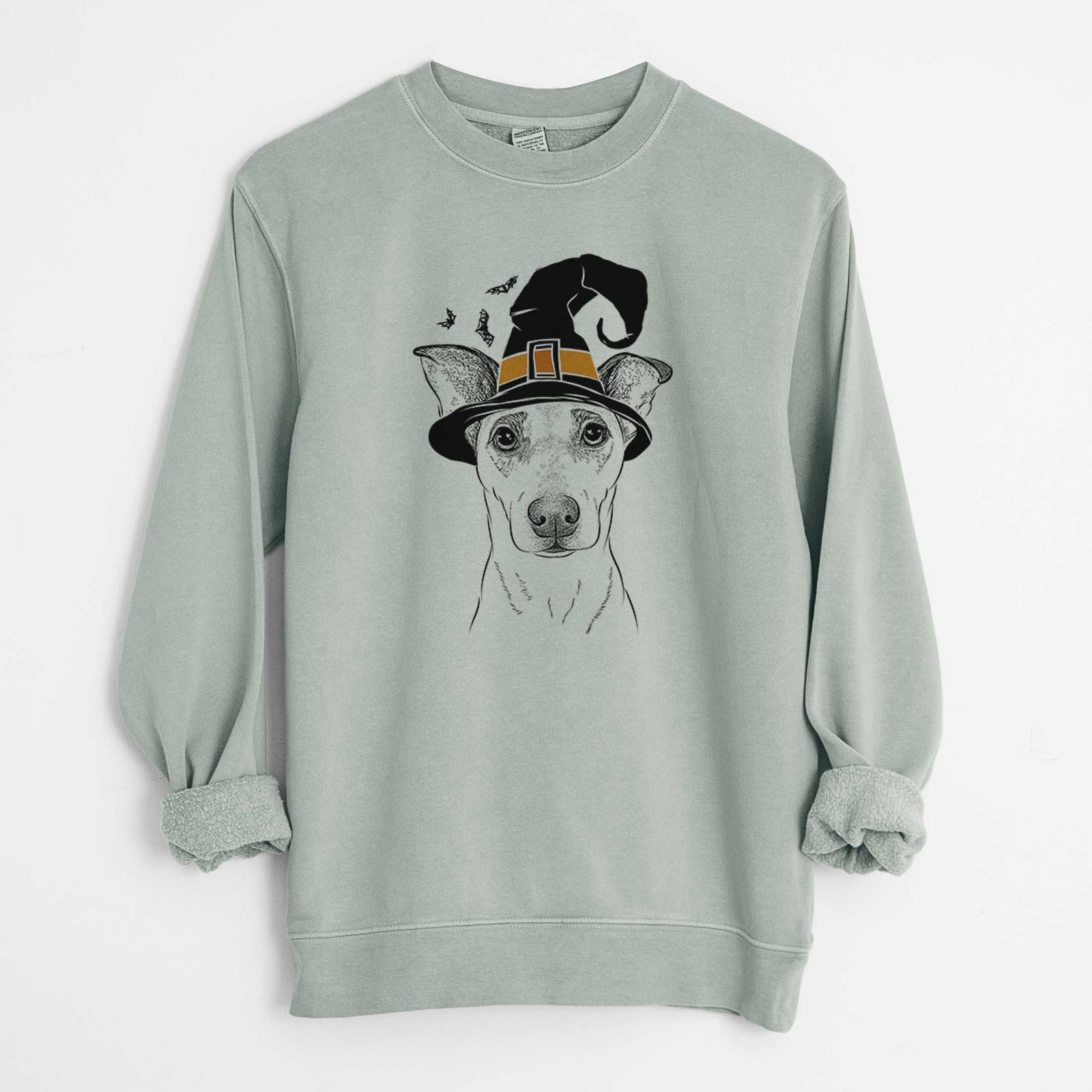 Witch Georgie Rat the Terrier Mix - Unisex Pigment Dyed Crew Sweatshirt