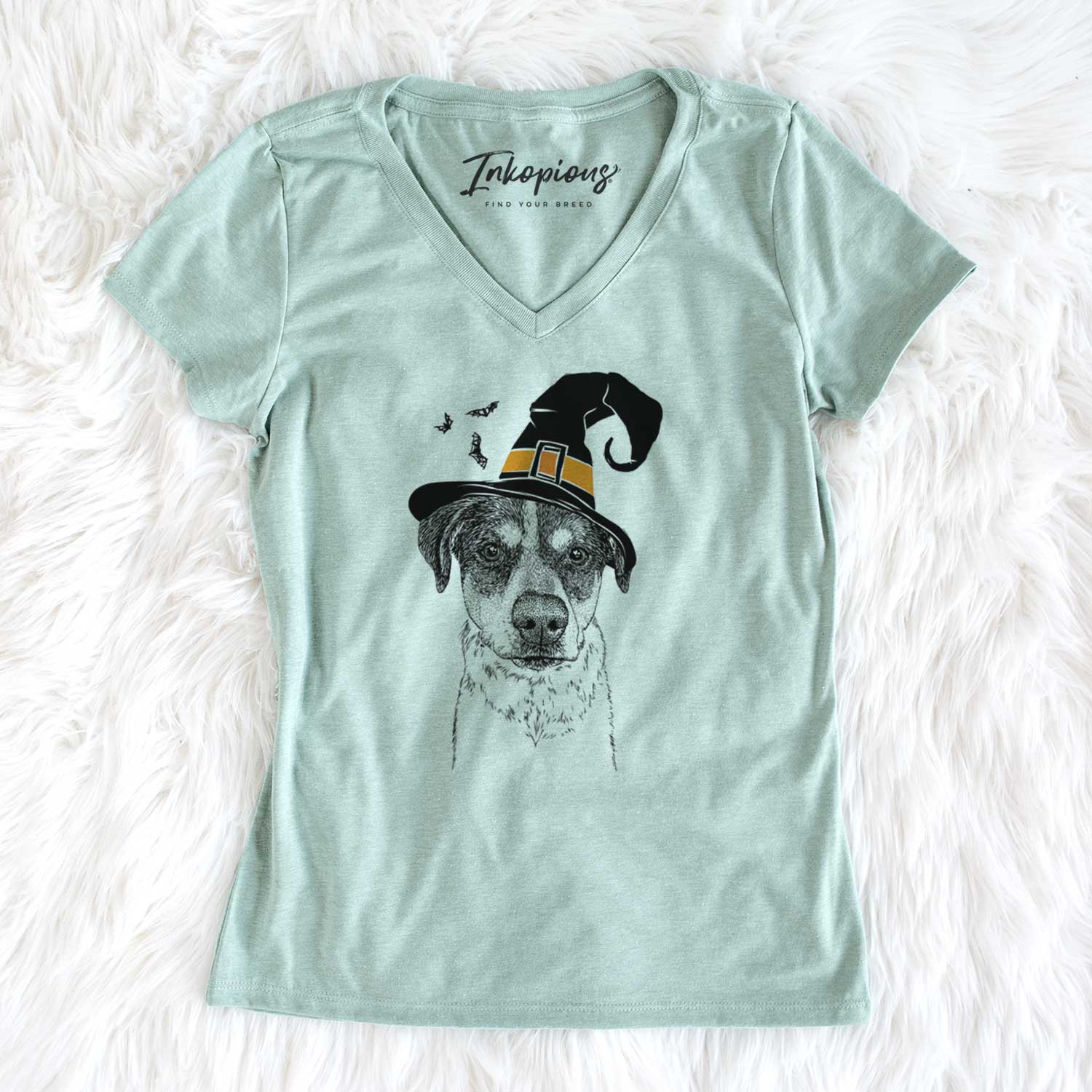 Witch Gertrude the Mixed Breed - Women's V-neck Shirt