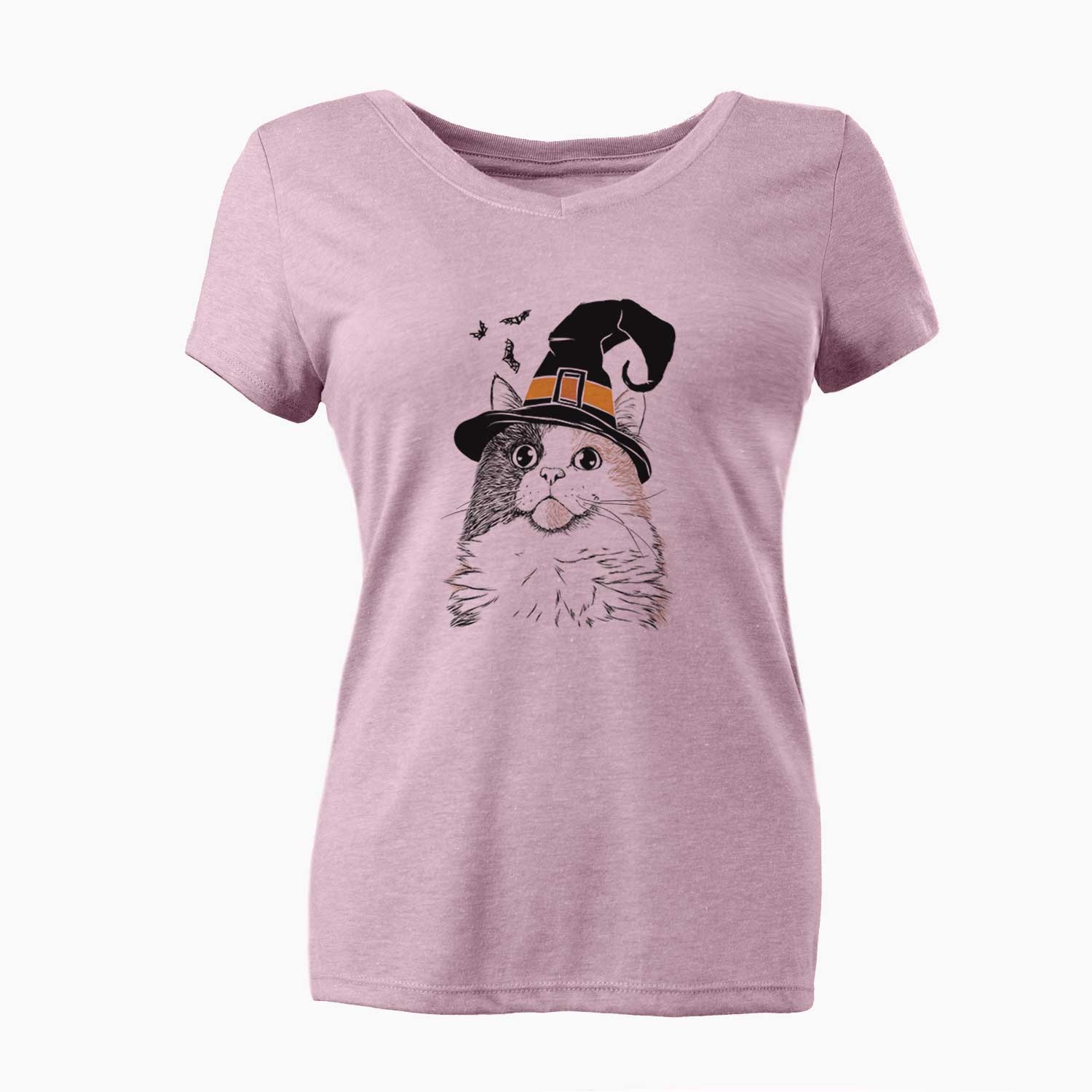Witch Greta the Calico Cat - Women's V-neck Shirt