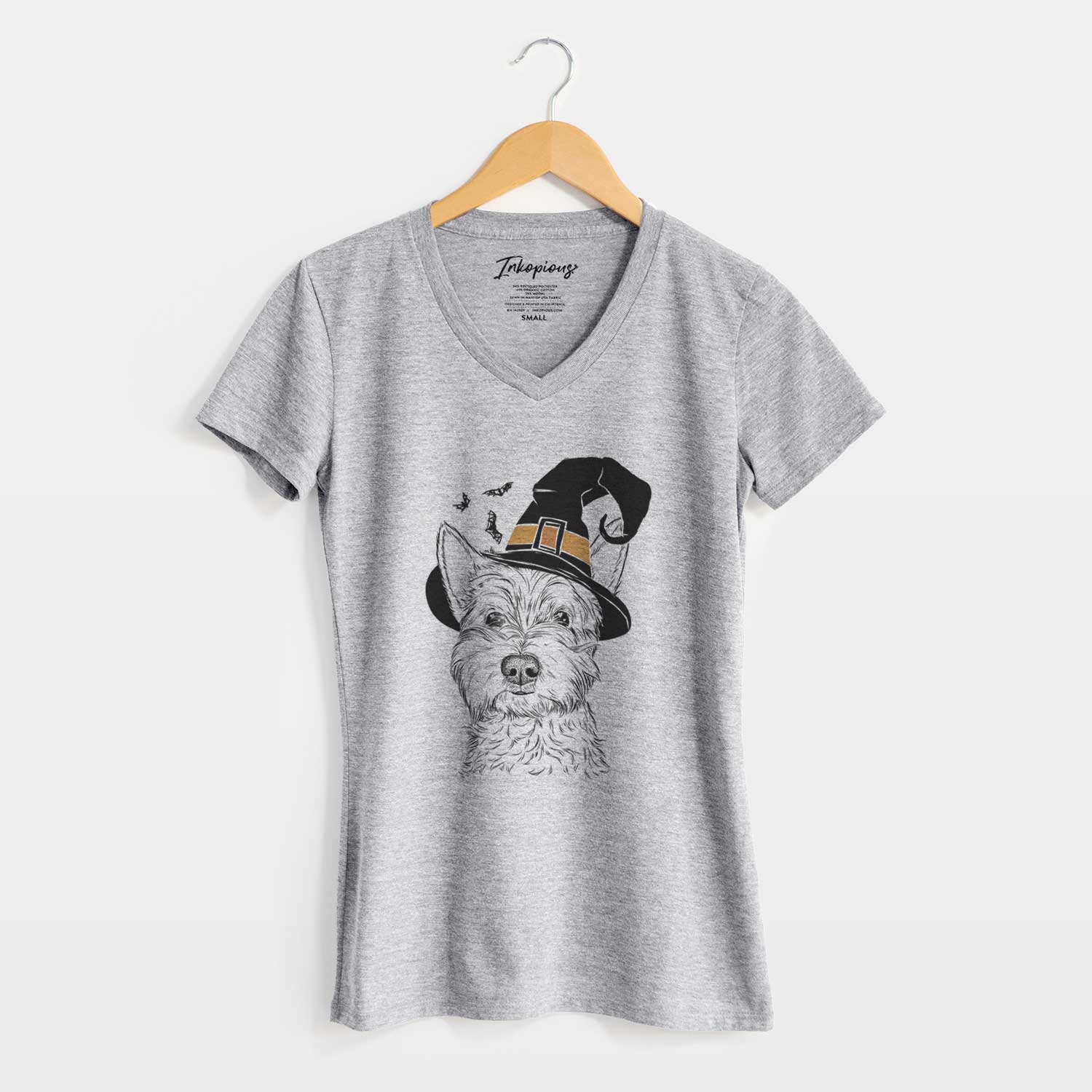 Witch Grizel the West Highland Terrier - Women's V-neck Shirt