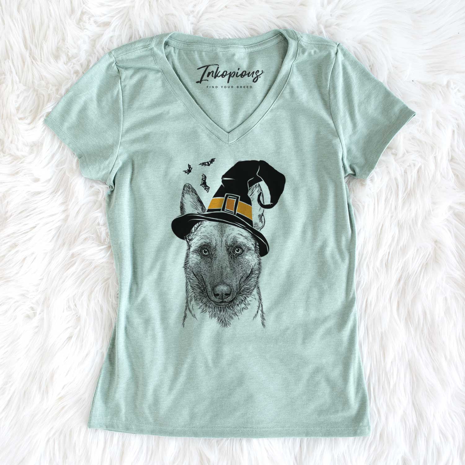 Witch Gunther the Belgian Malinois - Women's V-neck Shirt