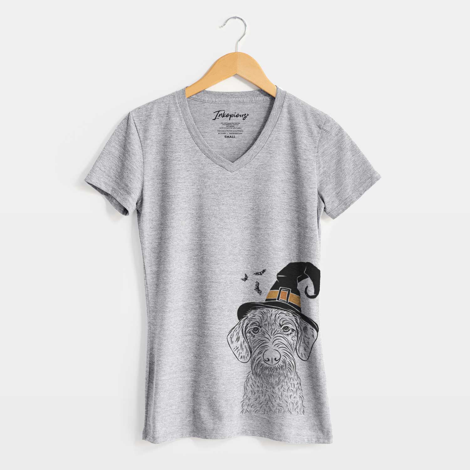 Witch Gus the German Wirehaired Pointer - Women's V-neck Shirt