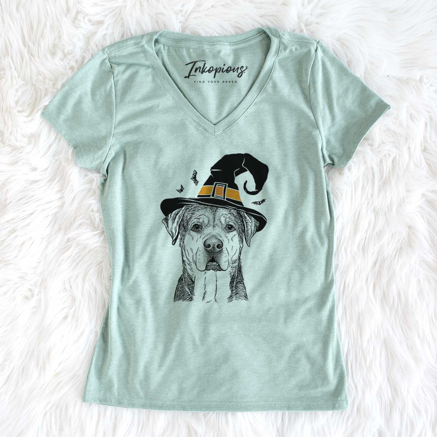 Witch Gus the Rottweiler Mix - Women's V-neck Shirt