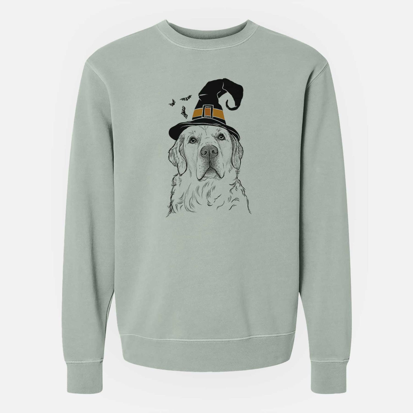 Witch Hank the Irish Cream Golden Retriever - Unisex Pigment Dyed Crew Sweatshirt