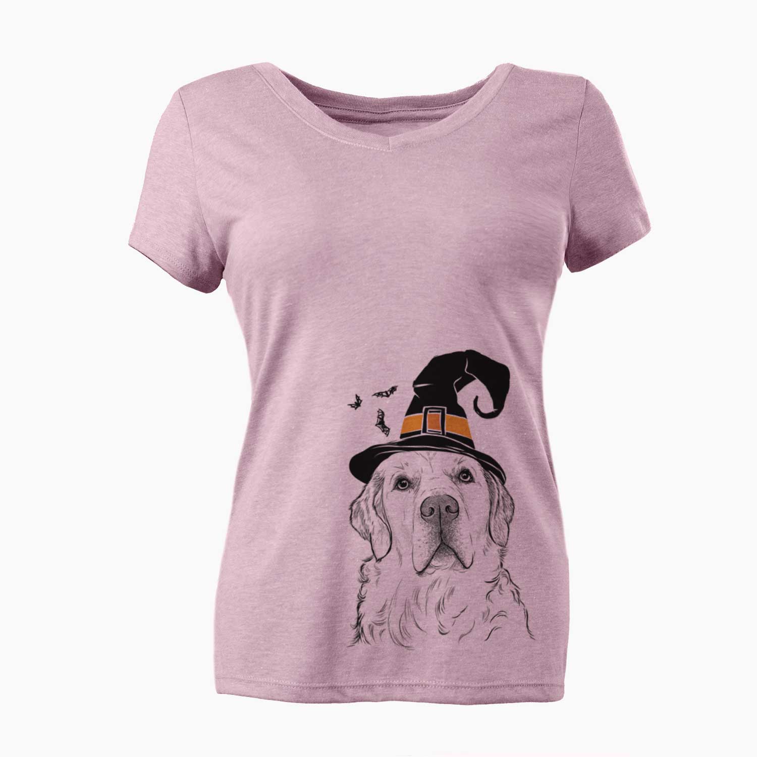 Witch Hank the Irish Cream Golden Retriever - Women's V-neck Shirt