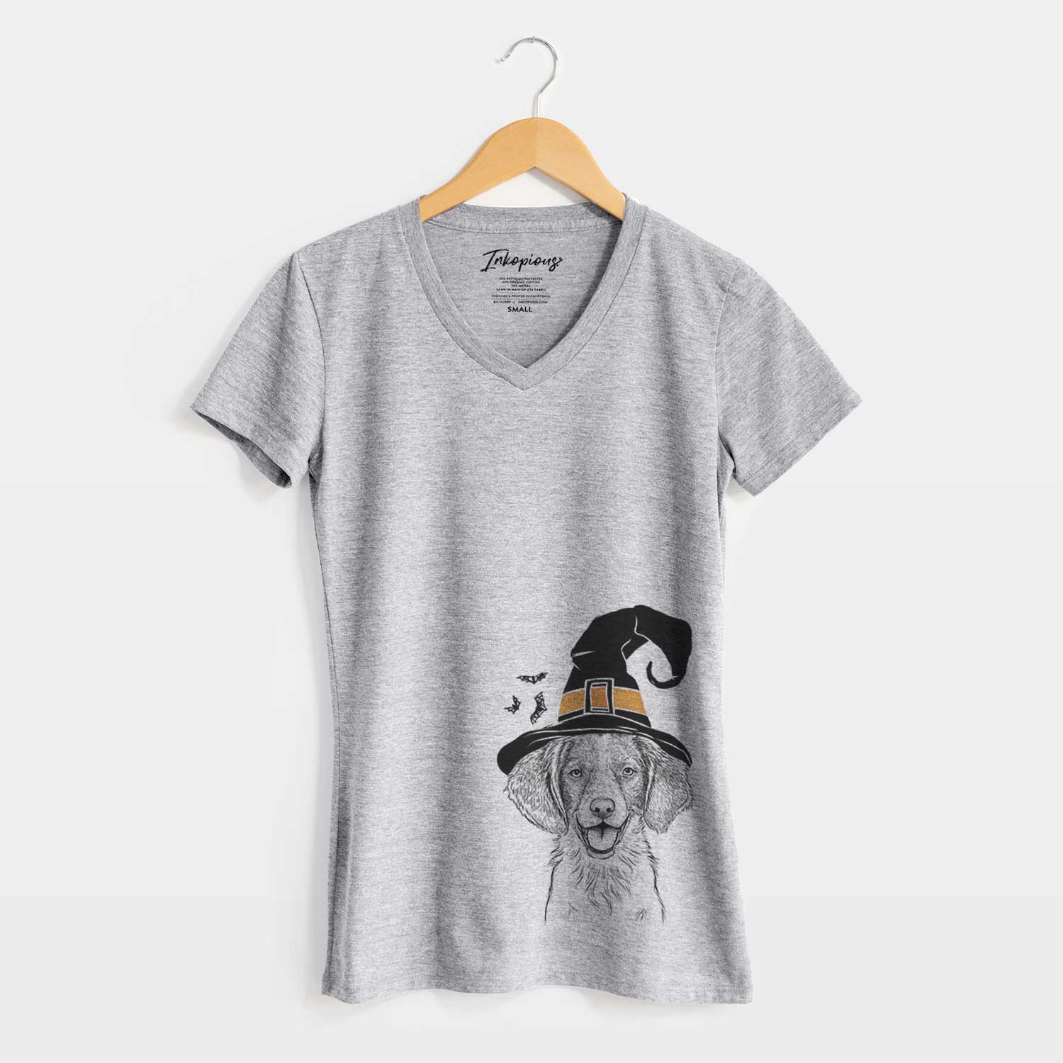 Witch Happy Holly the Brittany Spaniel - Women's V-neck Shirt