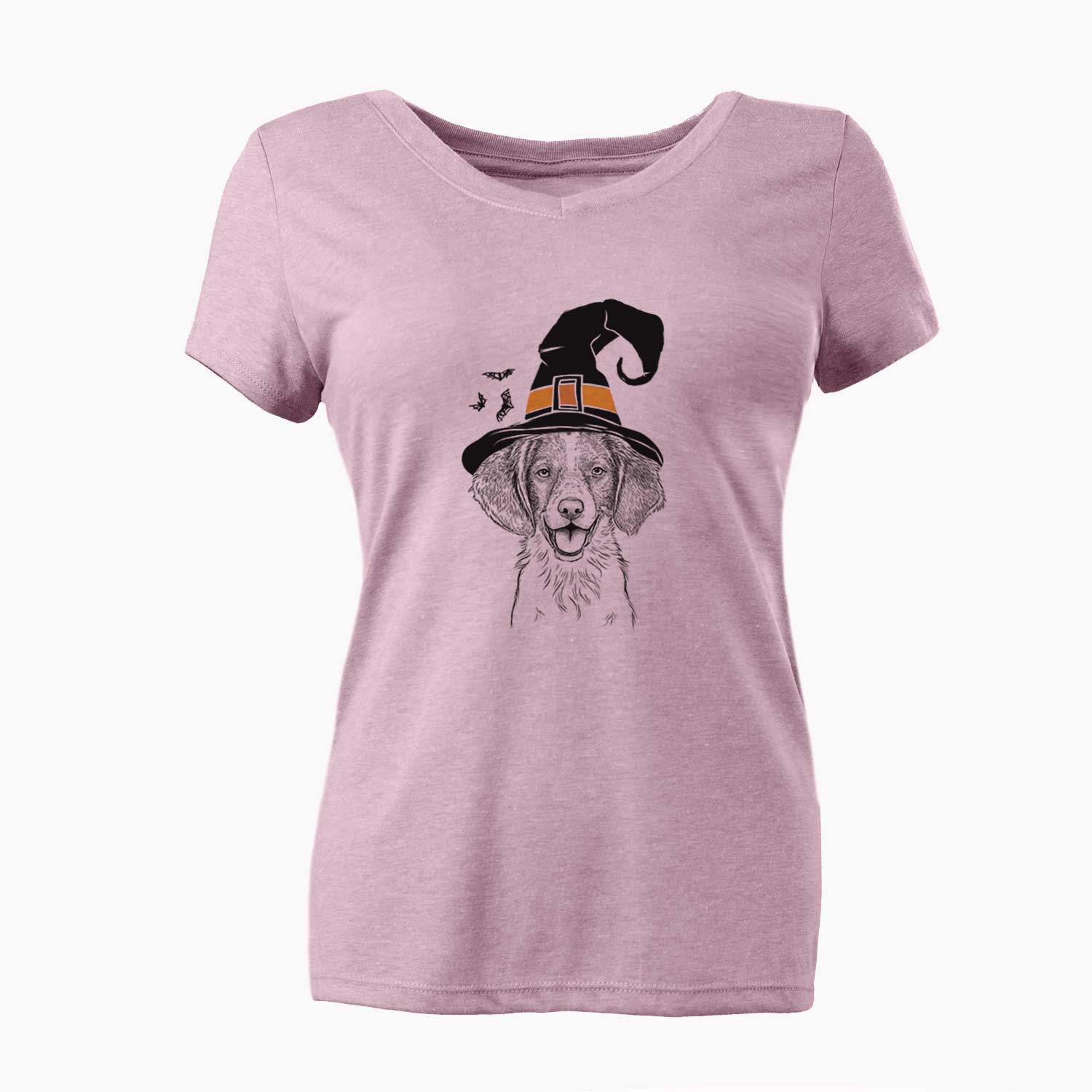 Witch Happy Holly the Brittany Spaniel - Women's V-neck Shirt