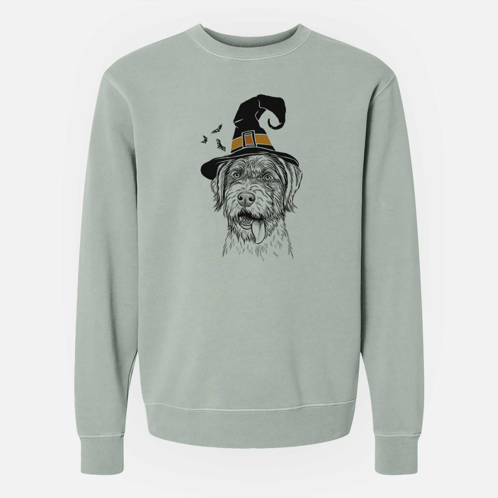 Witch Hazel the German Wirehaired Pointer Mix - Unisex Pigment Dyed Crew Sweatshirt