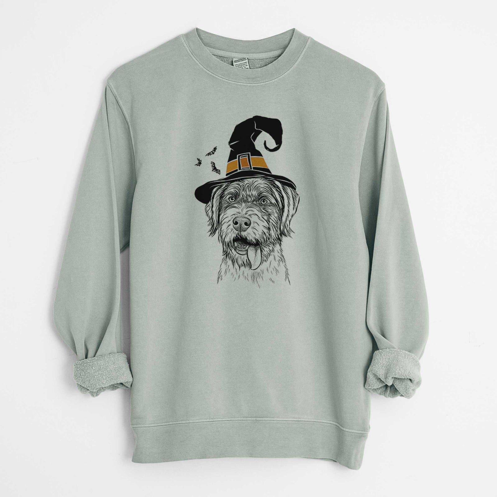 Witch Hazel the German Wirehaired Pointer Mix - Unisex Pigment Dyed Crew Sweatshirt