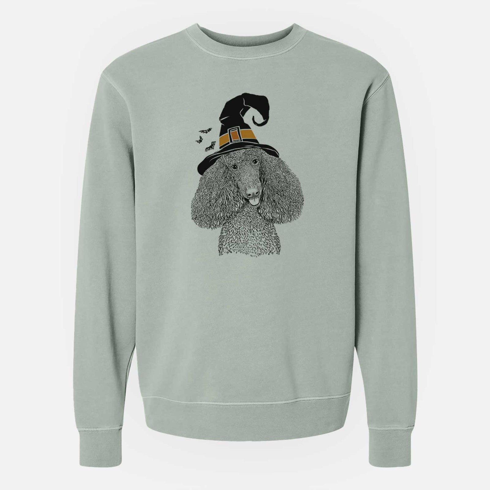 Witch Henry the Standard Poodle - Unisex Pigment Dyed Crew Sweatshirt