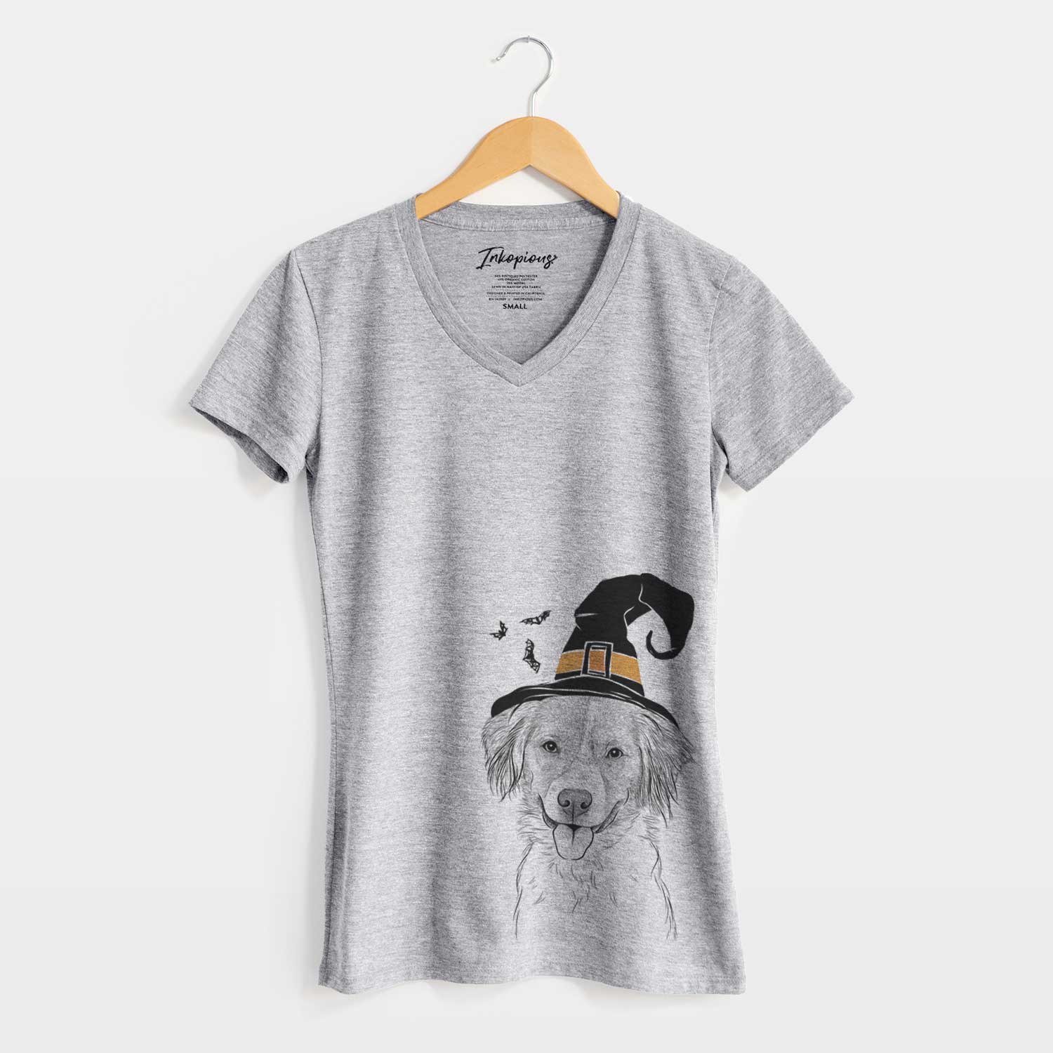 Witch Hercules the Nederlandse Kooikerhondje - Women's V-neck Shirt