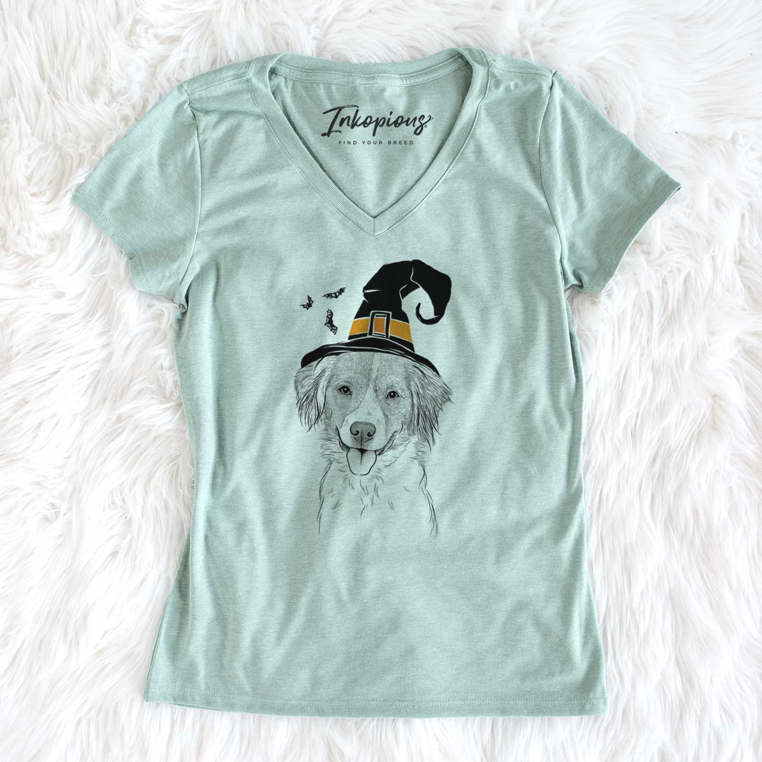Witch Hercules the Nederlandse Kooikerhondje - Women's V-neck Shirt