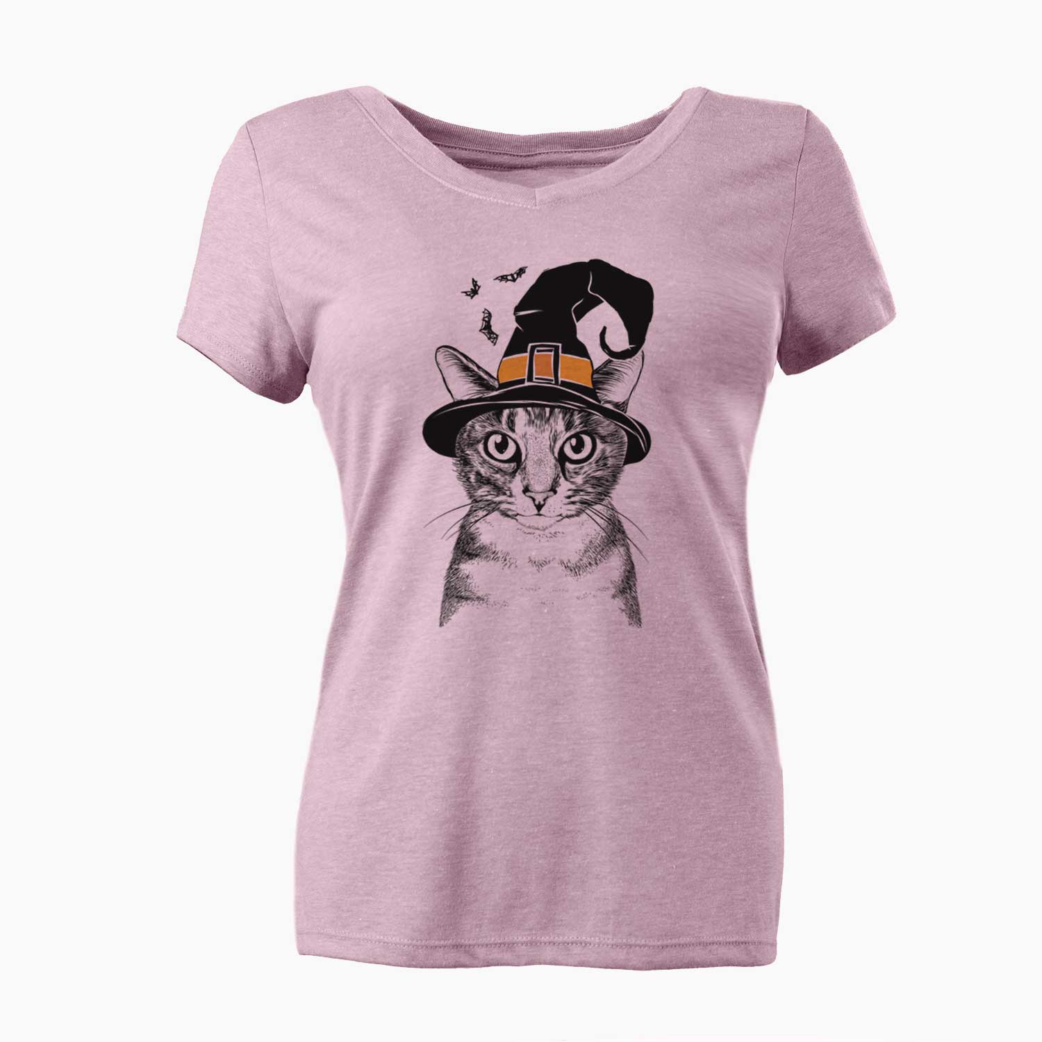 Witch Hobbes the Tabby Cat - Women's V-neck Shirt