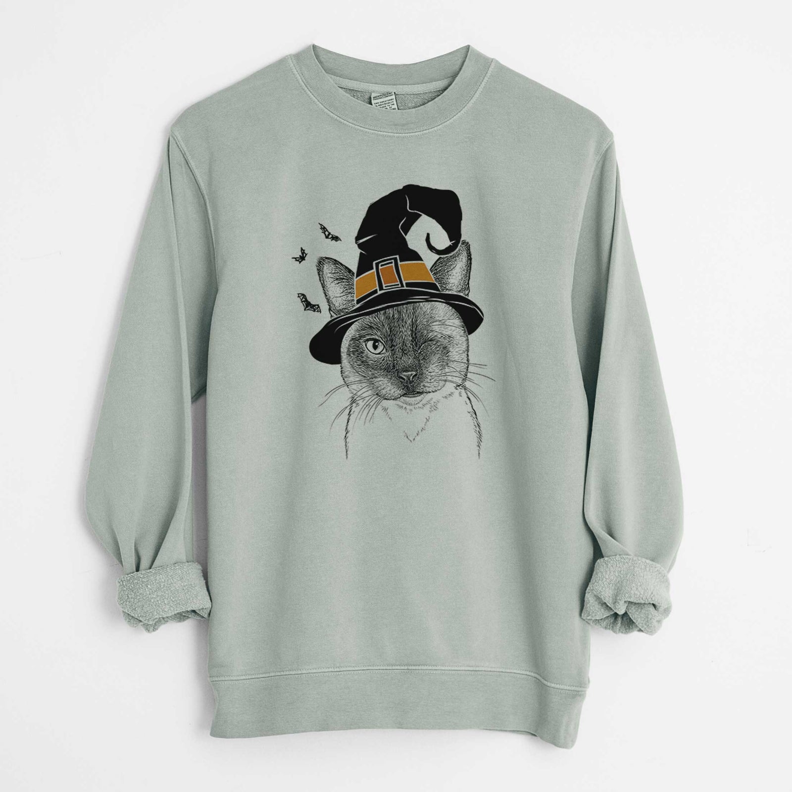 Witch Hoggle the Siamese Cat - Unisex Pigment Dyed Crew Sweatshirt