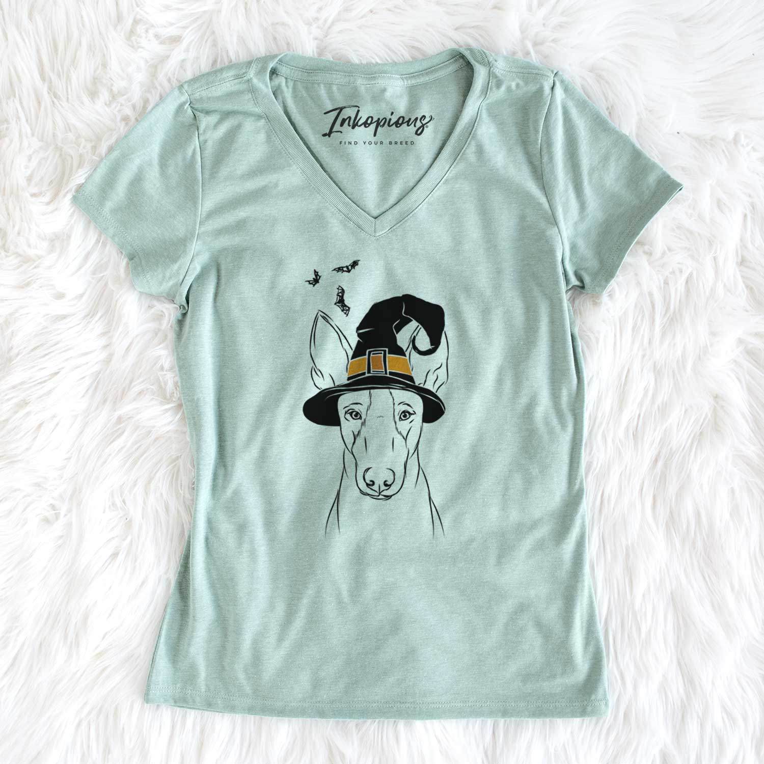 Witch Indy the Ibizan Hound - Women's V-neck Shirt