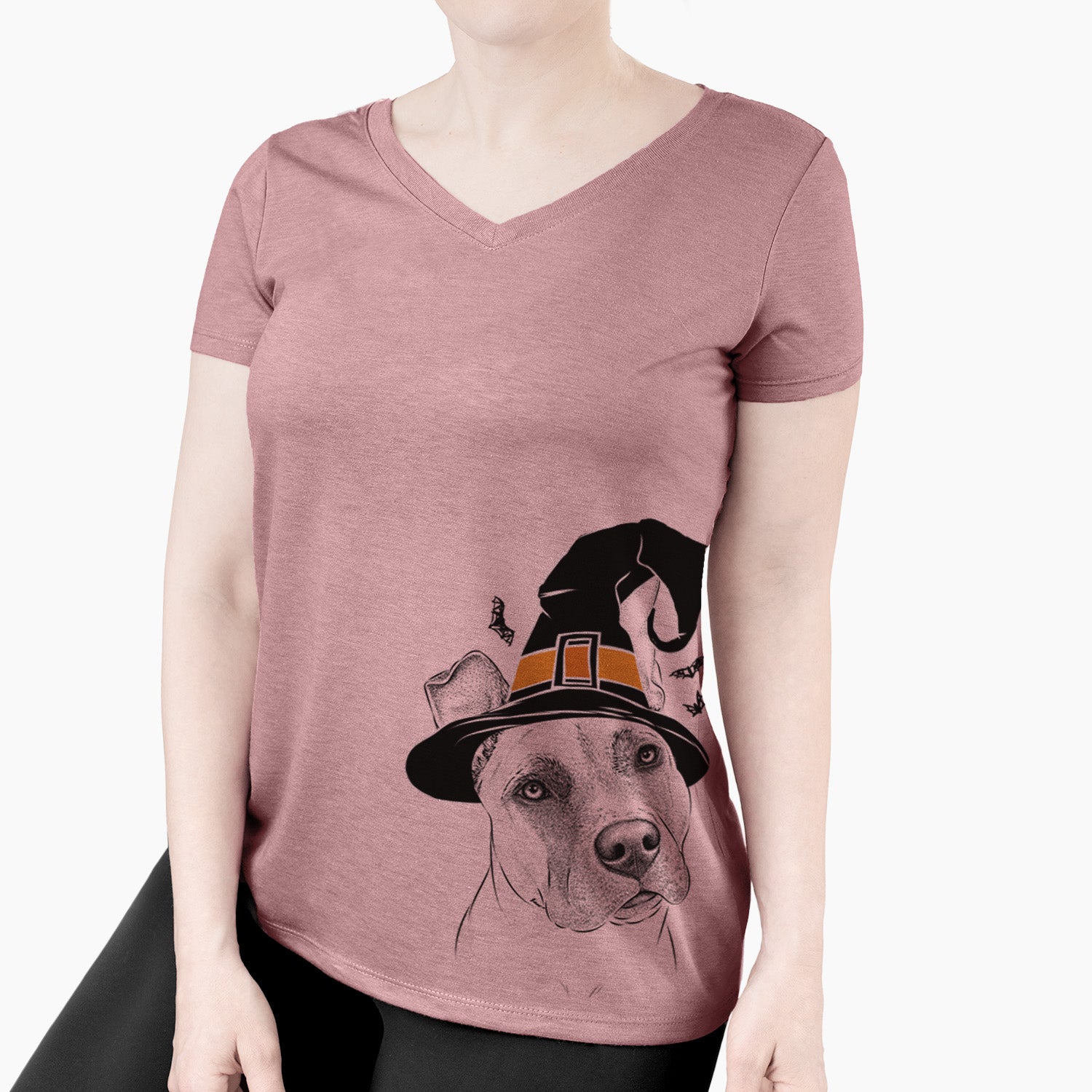 Witch Ivy the Pitbull Mix - Women's Perfect V-neck Shirt