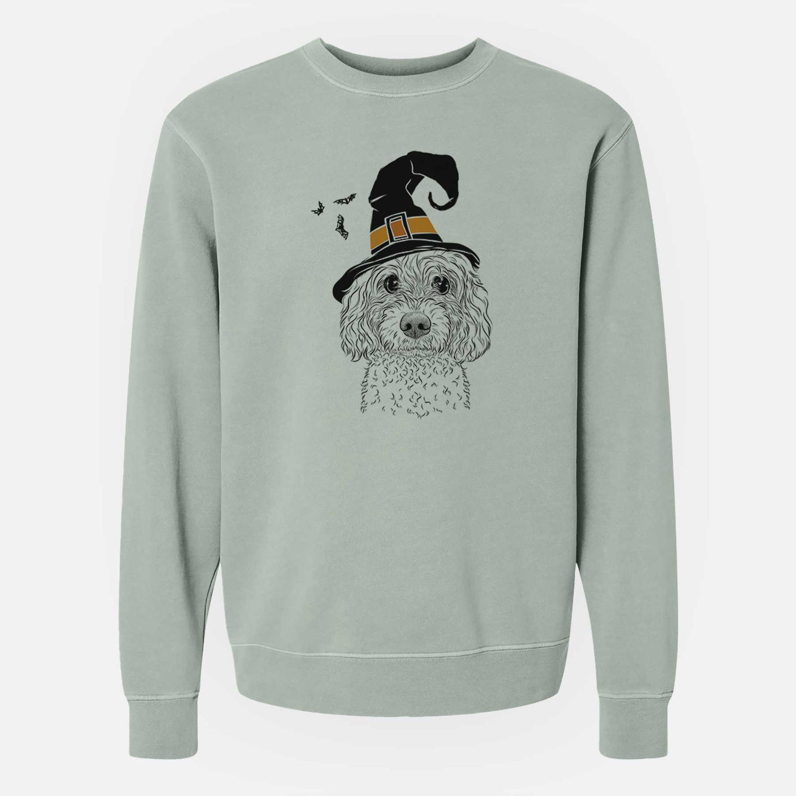Witch Izzie the Cavachon - Unisex Pigment Dyed Crew Sweatshirt