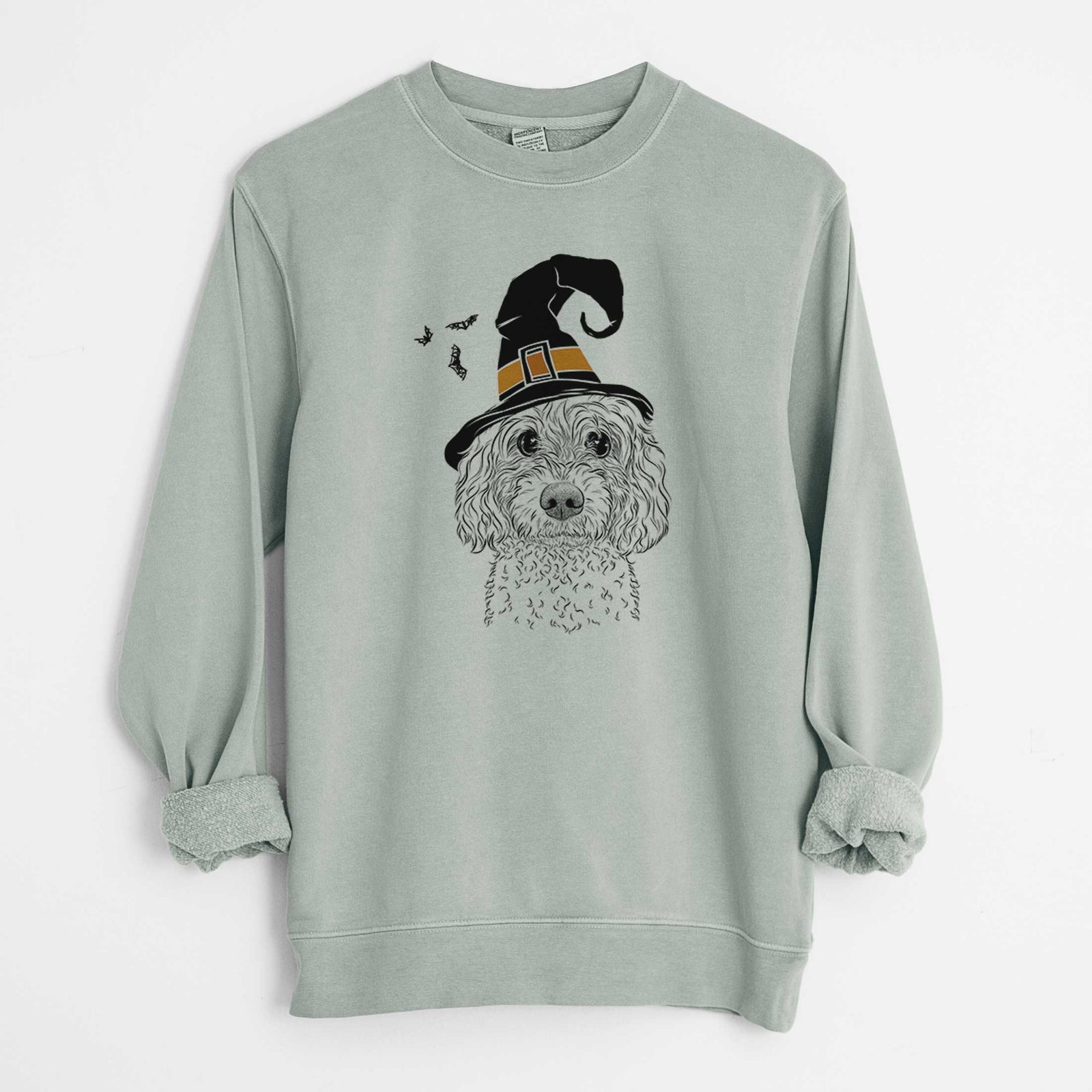 Witch Izzie the Cavachon - Unisex Pigment Dyed Crew Sweatshirt